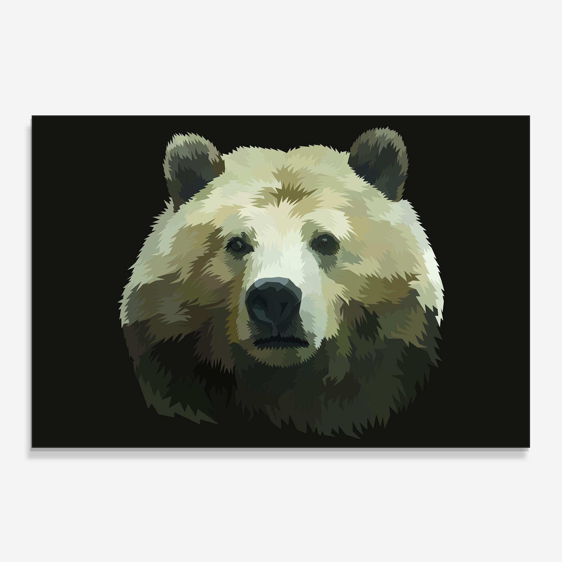 Panou Sticla Bucatarie Brown Bear Head mockup 0