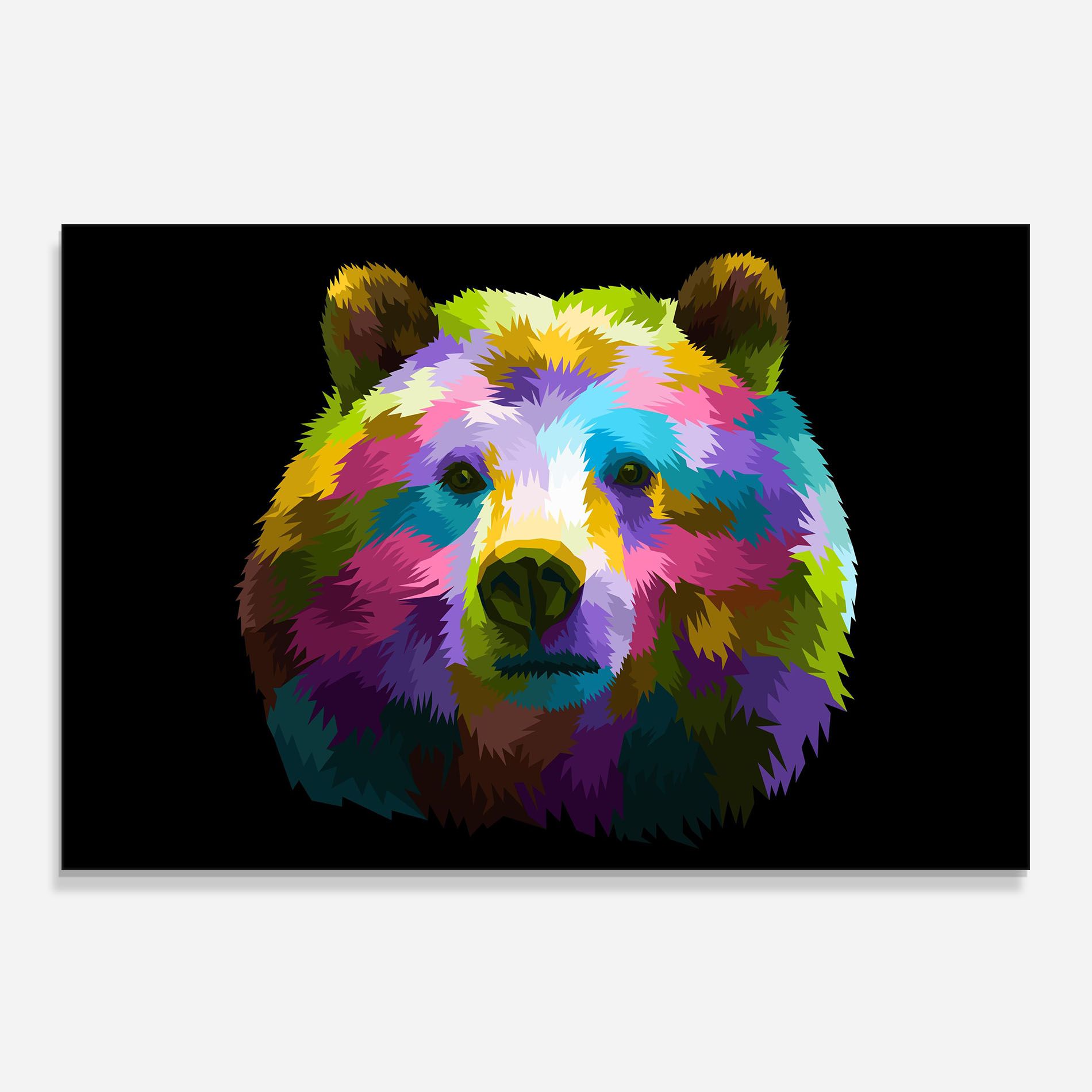 Colorful Bear Head mockup 0