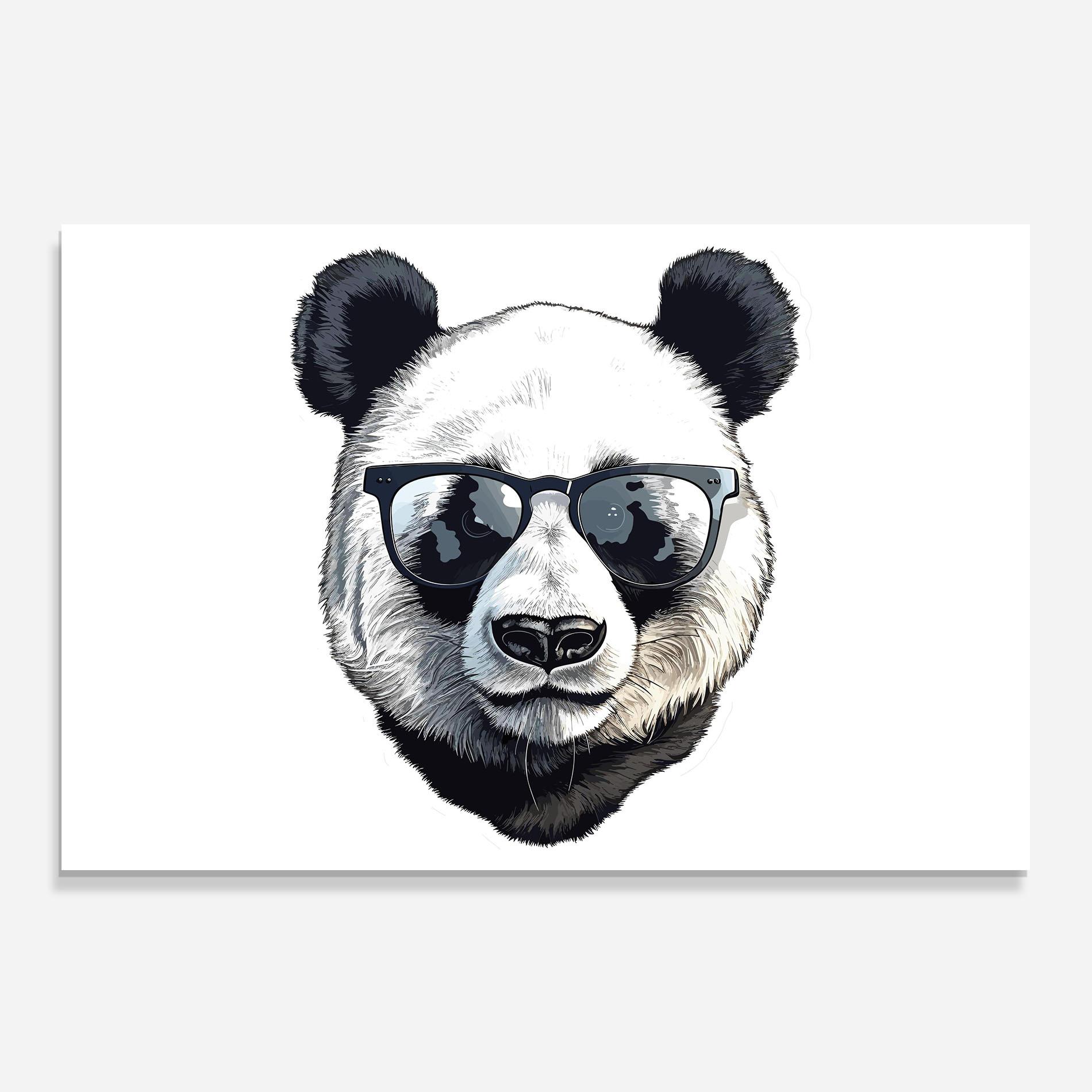 Panou Sticla Bucatarie Cute Glasses Panda mockup 0