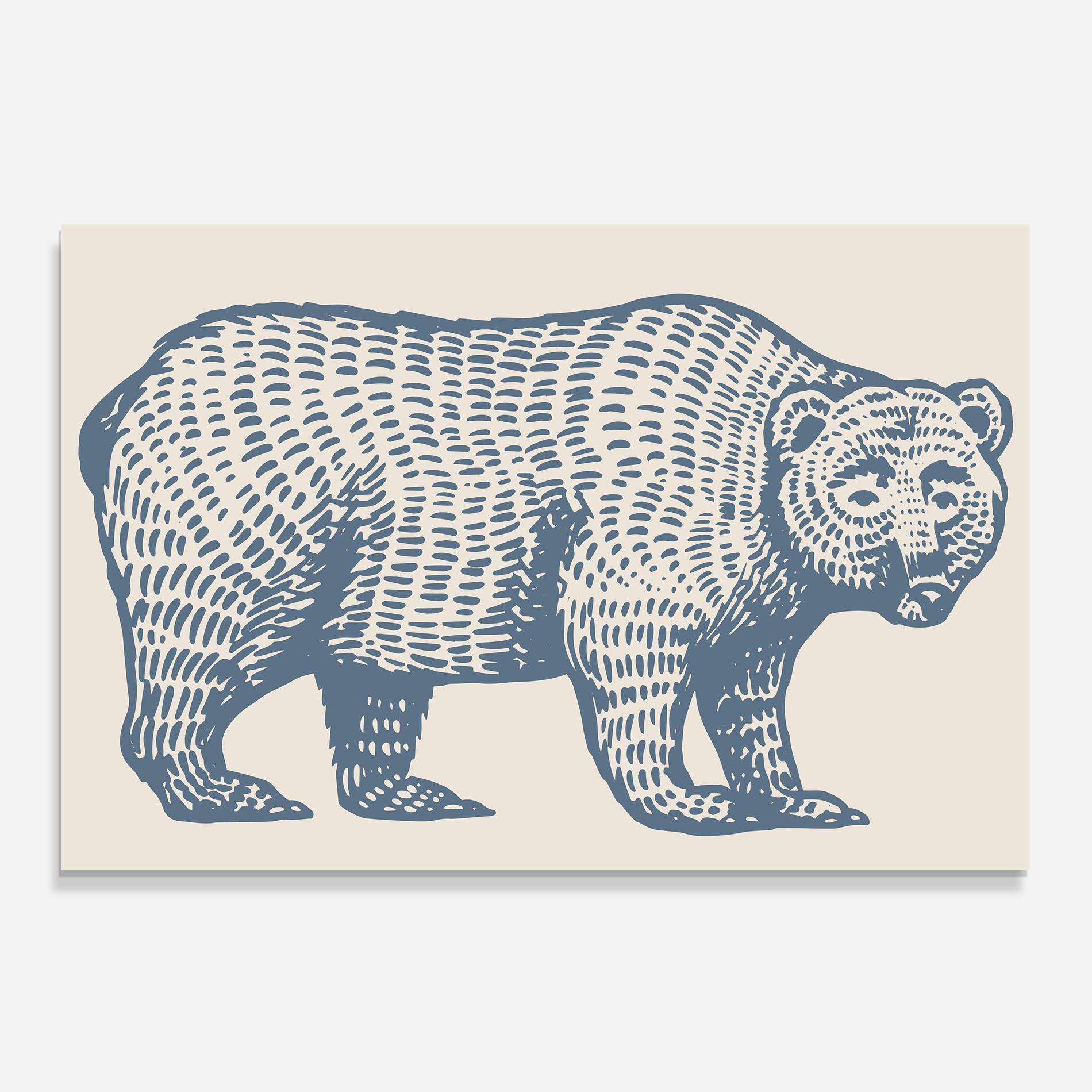 Panou Sticla Bucatarie Minimalist Blue Bear mockup 0