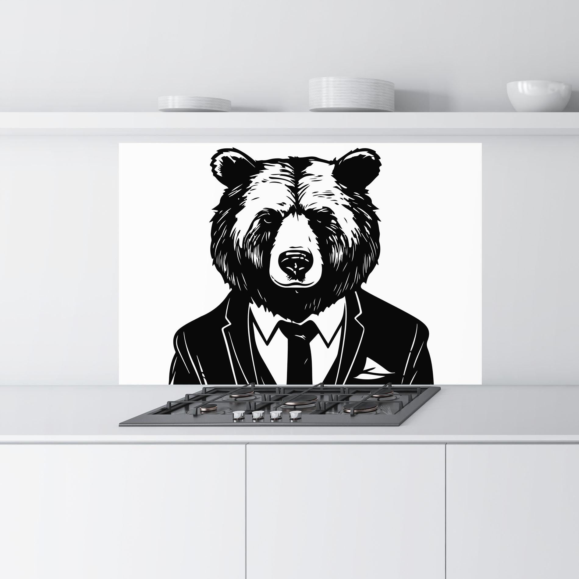 Panou Sticla Bucatarie Business Bear mockup 9