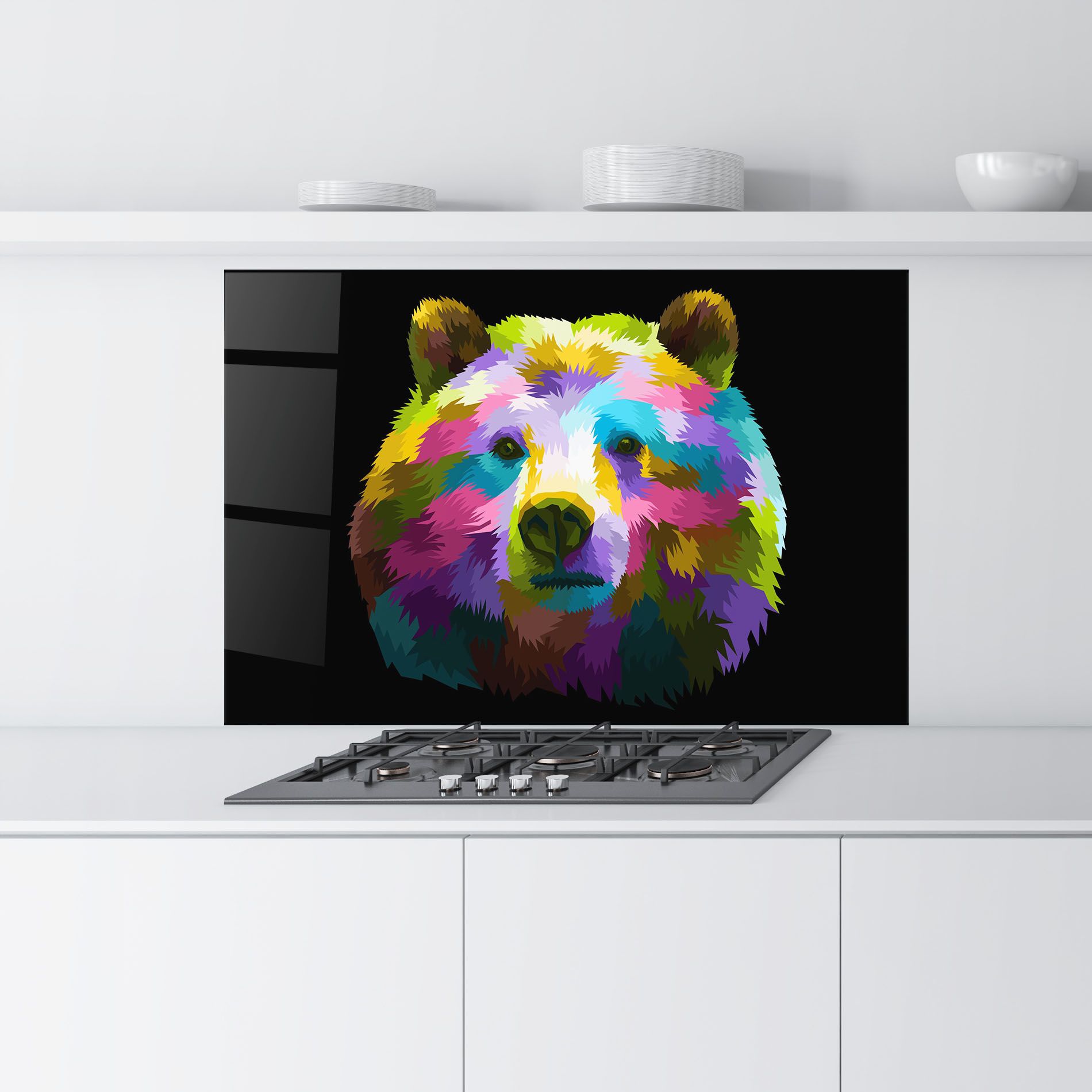 Colorful Bear Head mockup 9