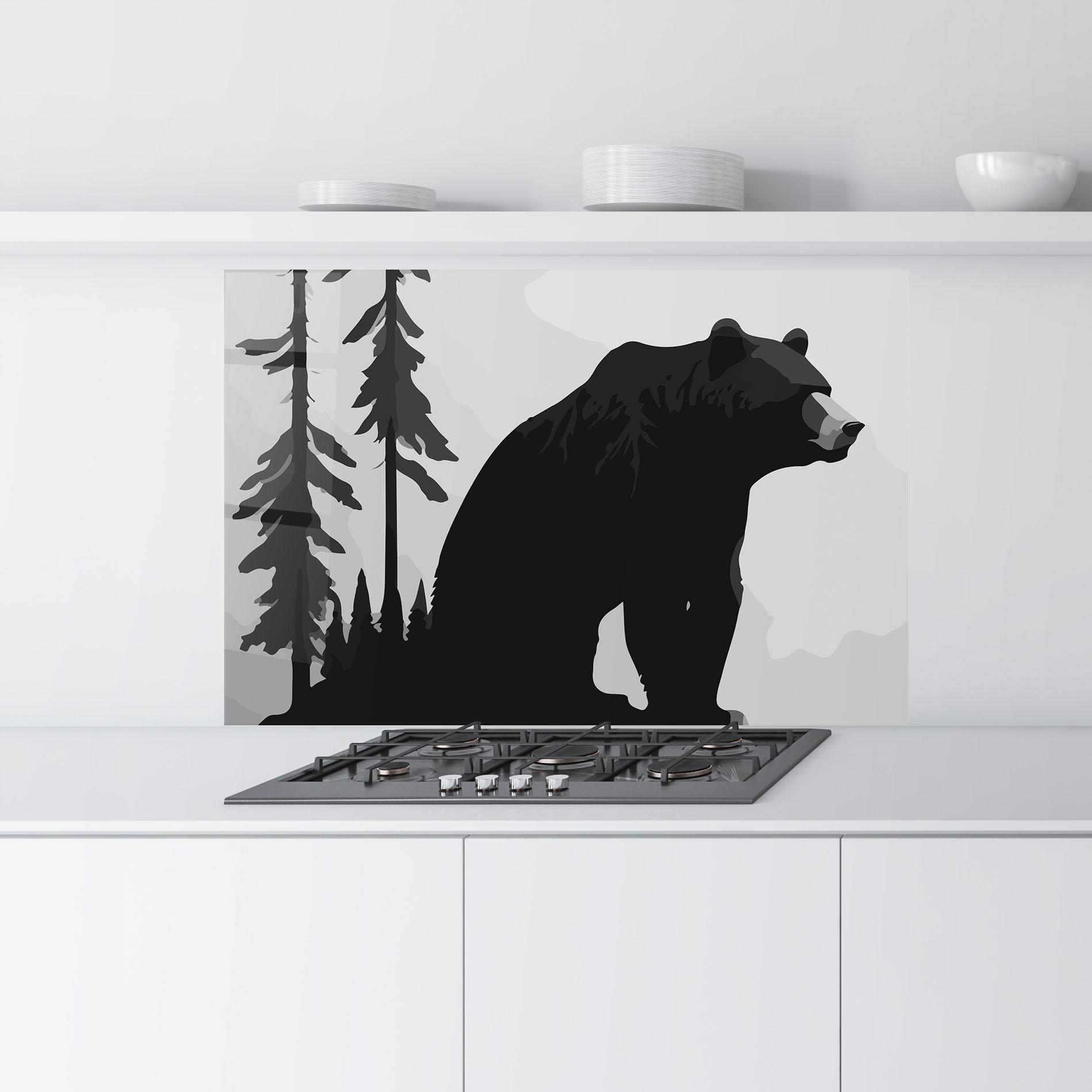 Panou Sticla Bucatarie Forest Bear mockup 9