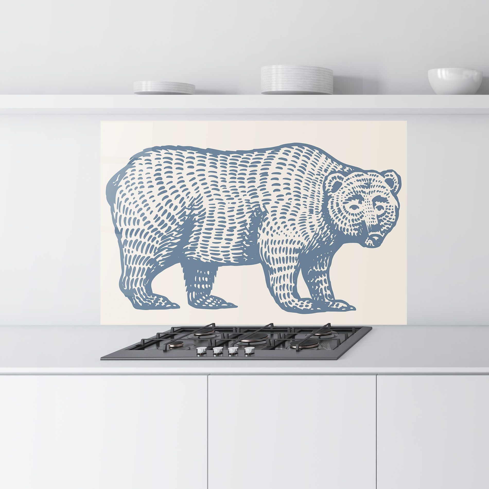 Minimalist Blue Bear mockup 9