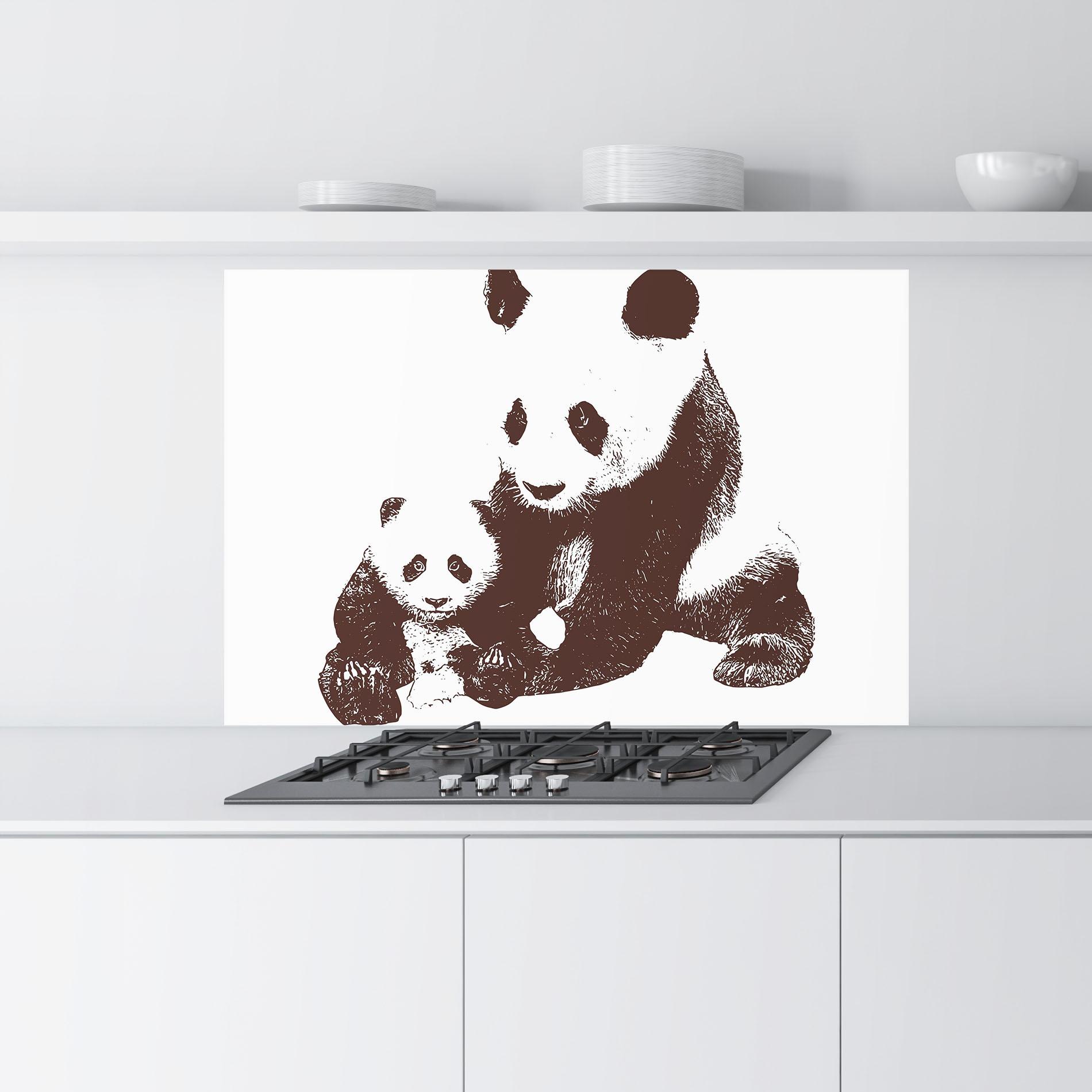 Panou Sticla Bucatarie Panda Art Family mockup 9
