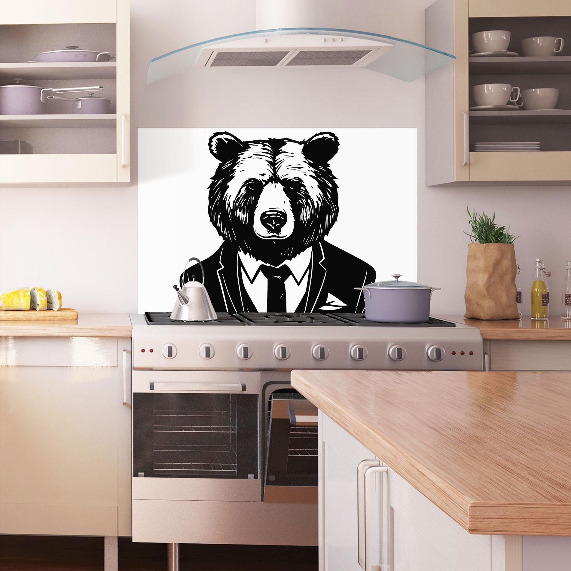 Panou Sticla Bucatarie Business Bear mockup 1
