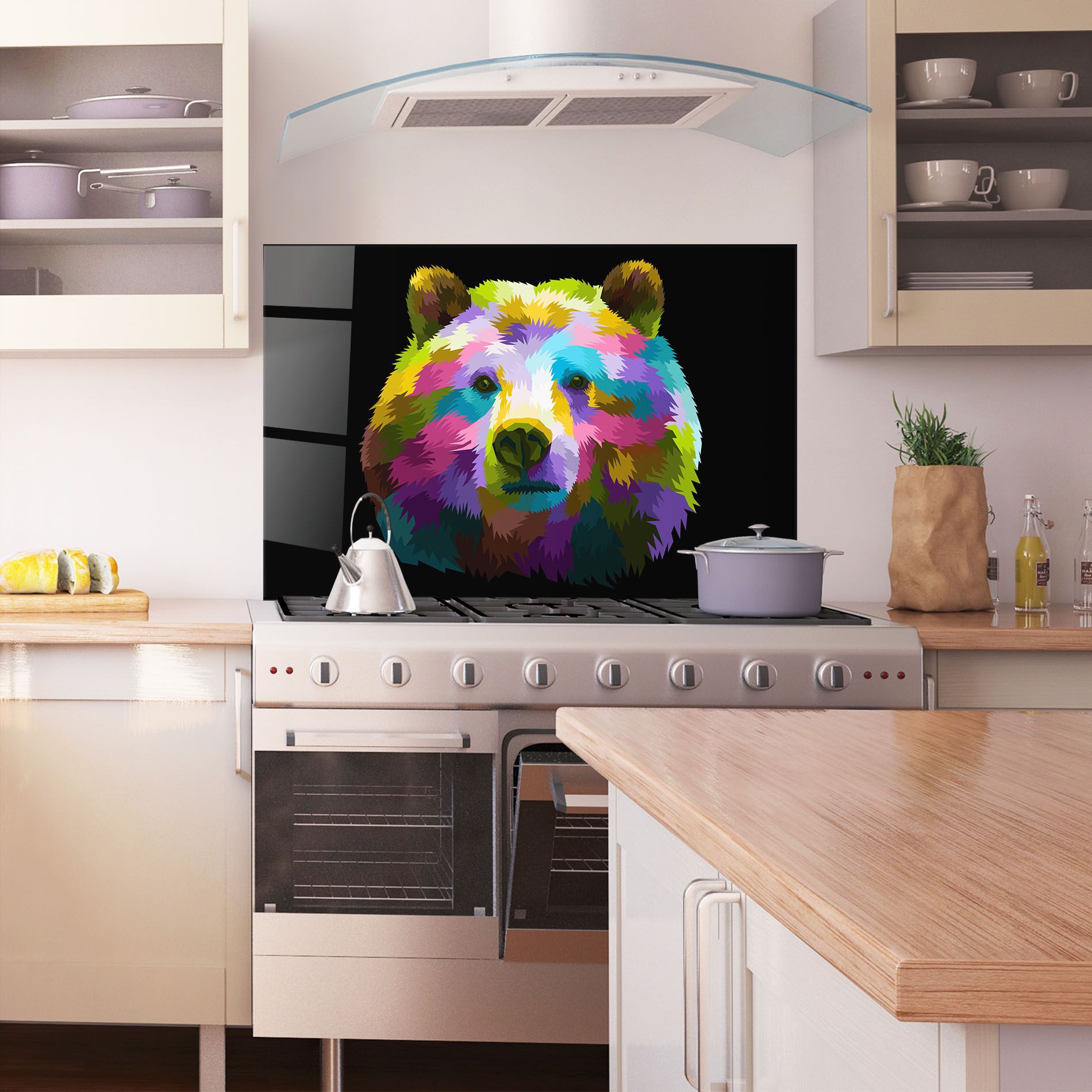Colorful Bear Head mockup 1