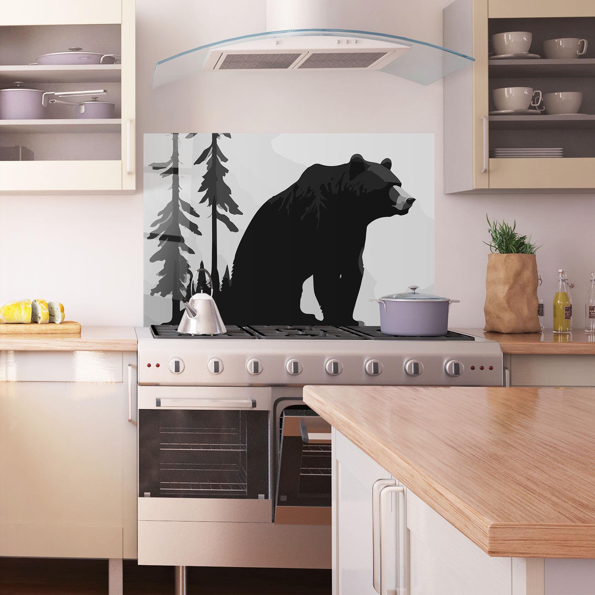 Panou Sticla Bucatarie Forest Bear mockup 1
