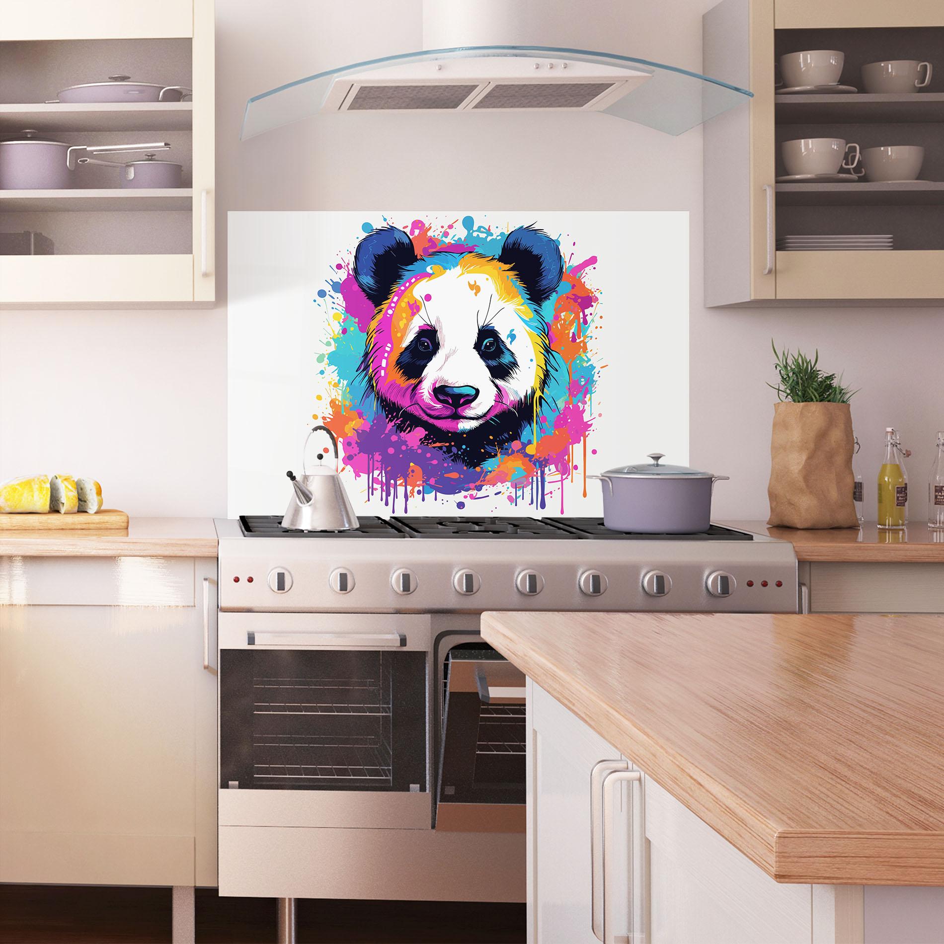 Panou Sticla Bucatarie Pretty Panda Art mockup 1