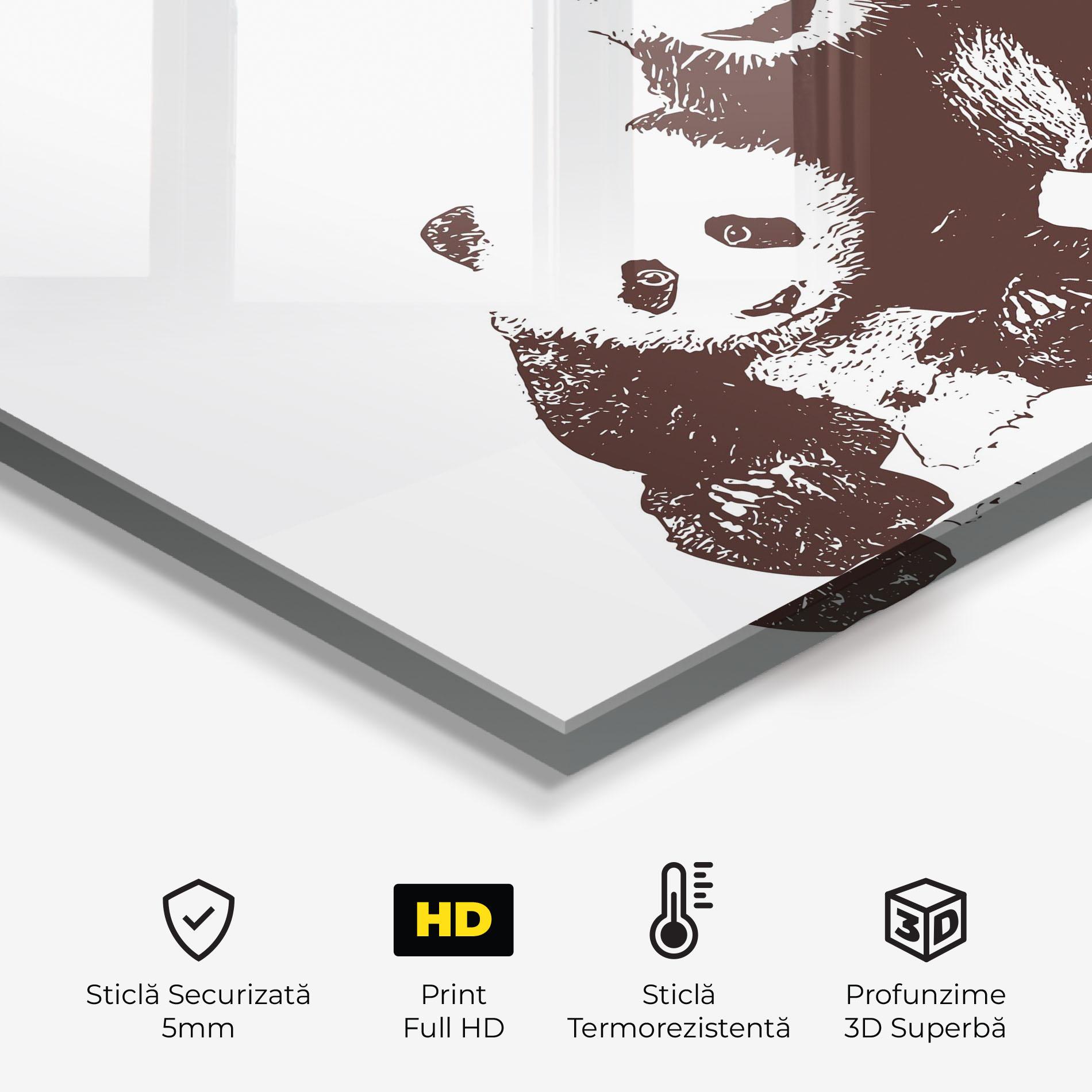 Panou Sticla Bucatarie Panda Art Family mockup 2