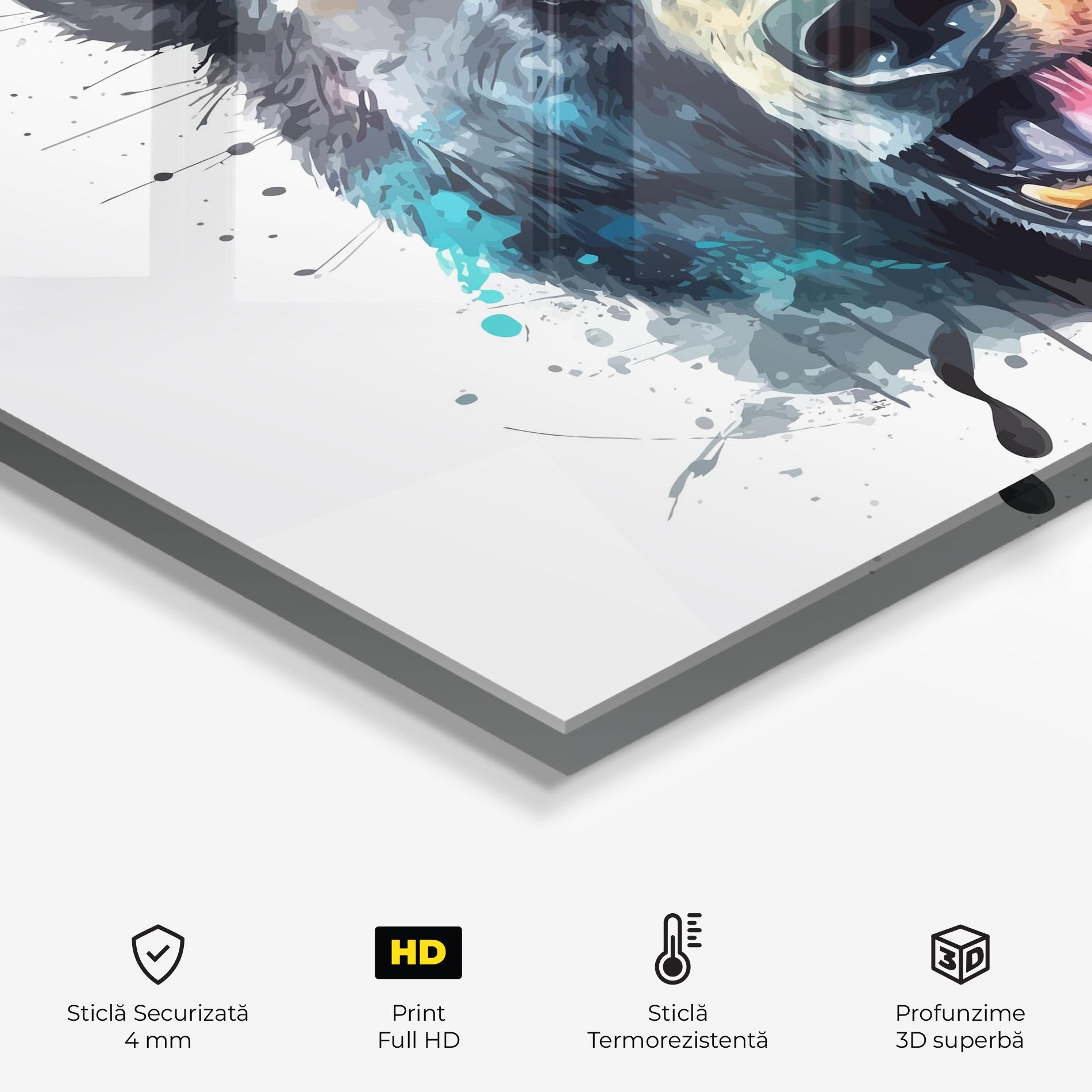 Panou Sticla Bucatarie Artistic Bear Head mockup 2