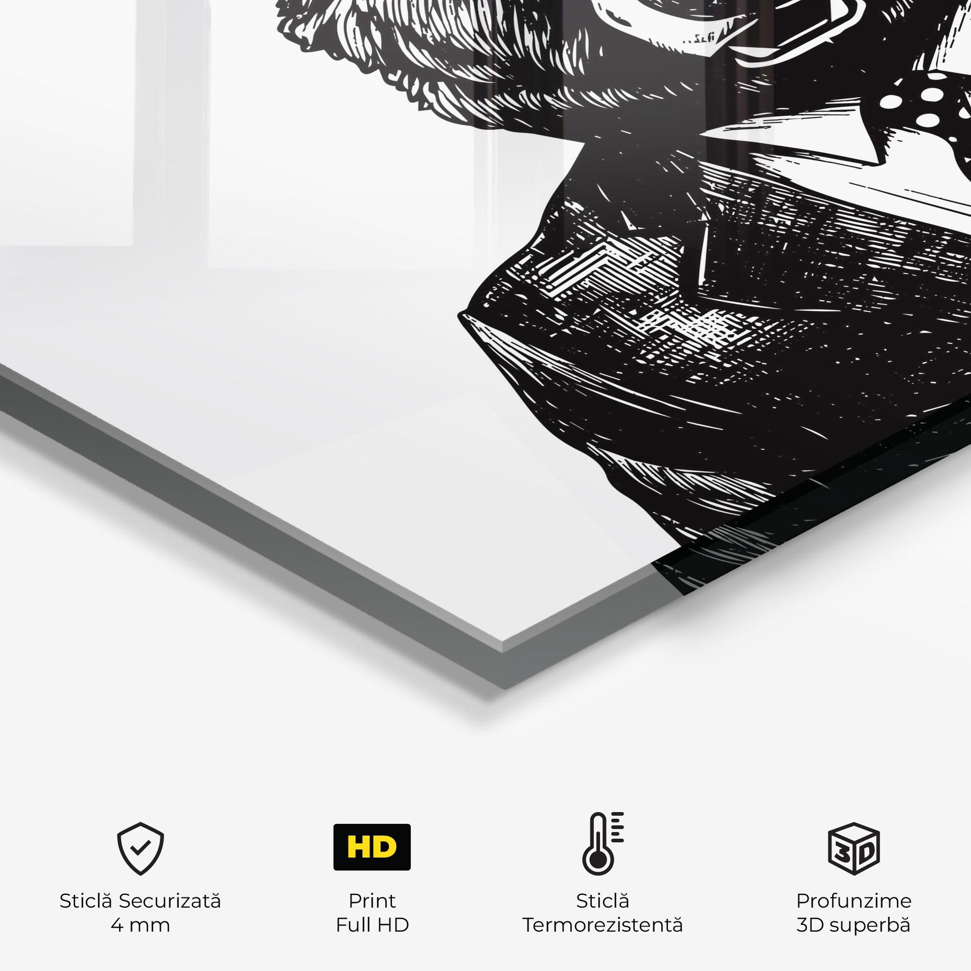 Panou Sticla Bucatarie Bear In Suit mockup 2