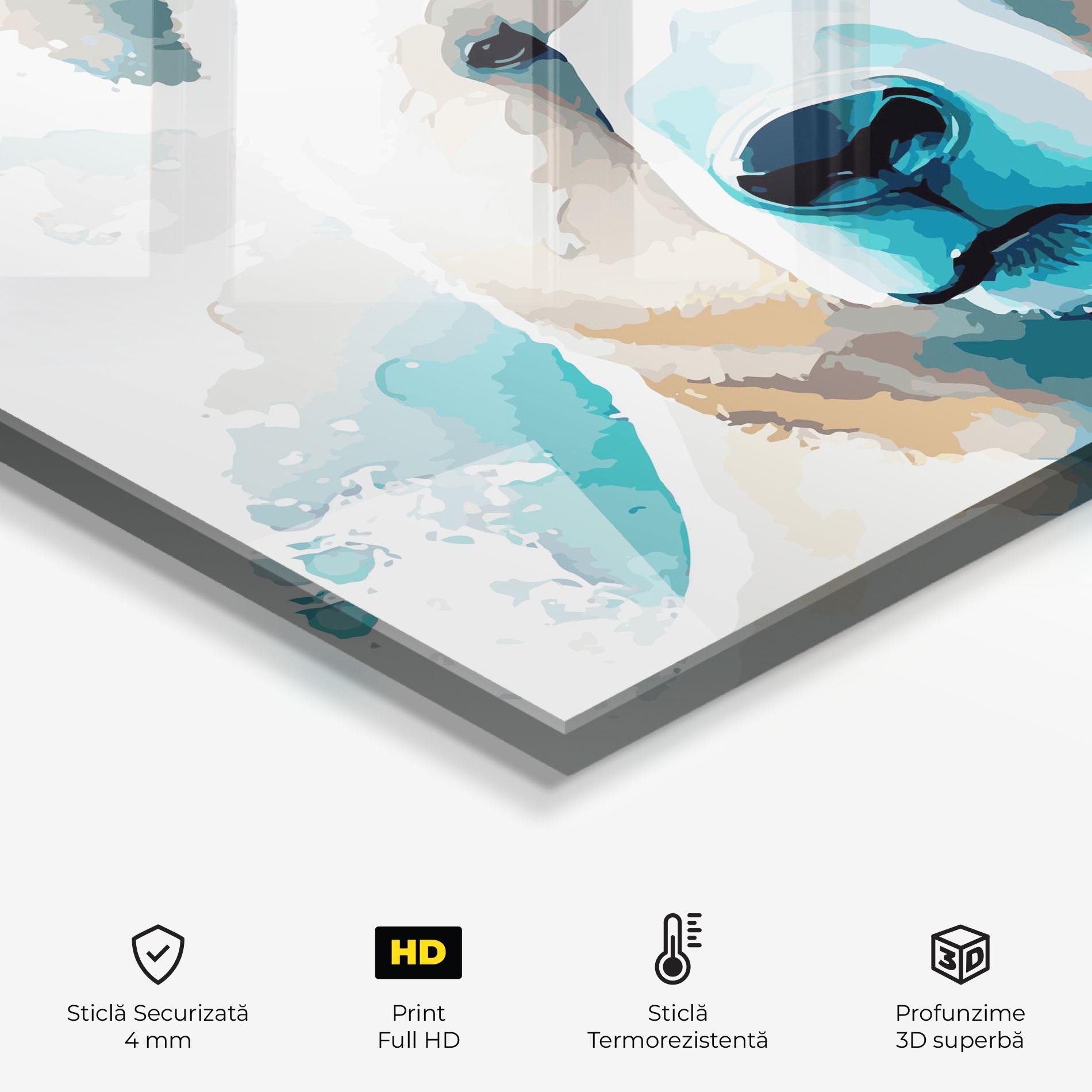 Panou Sticla Bucatarie Big Watercolor Bear mockup 2