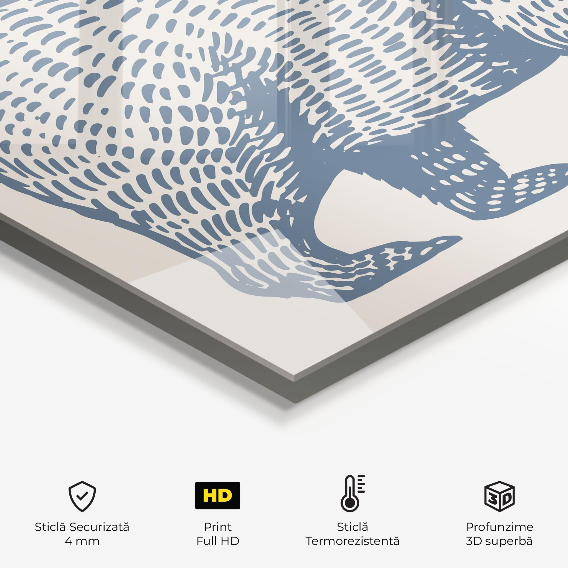 Panou Sticla Bucatarie Minimalist Blue Bear mockup 2