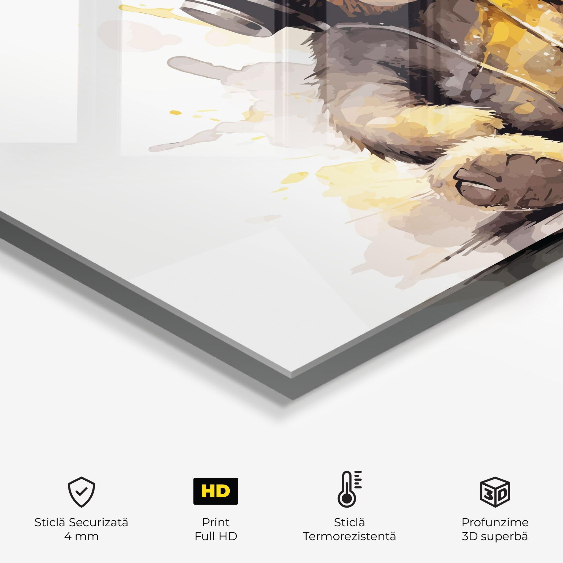 Panou Sticla Bucatarie Music Plush Bear mockup 2