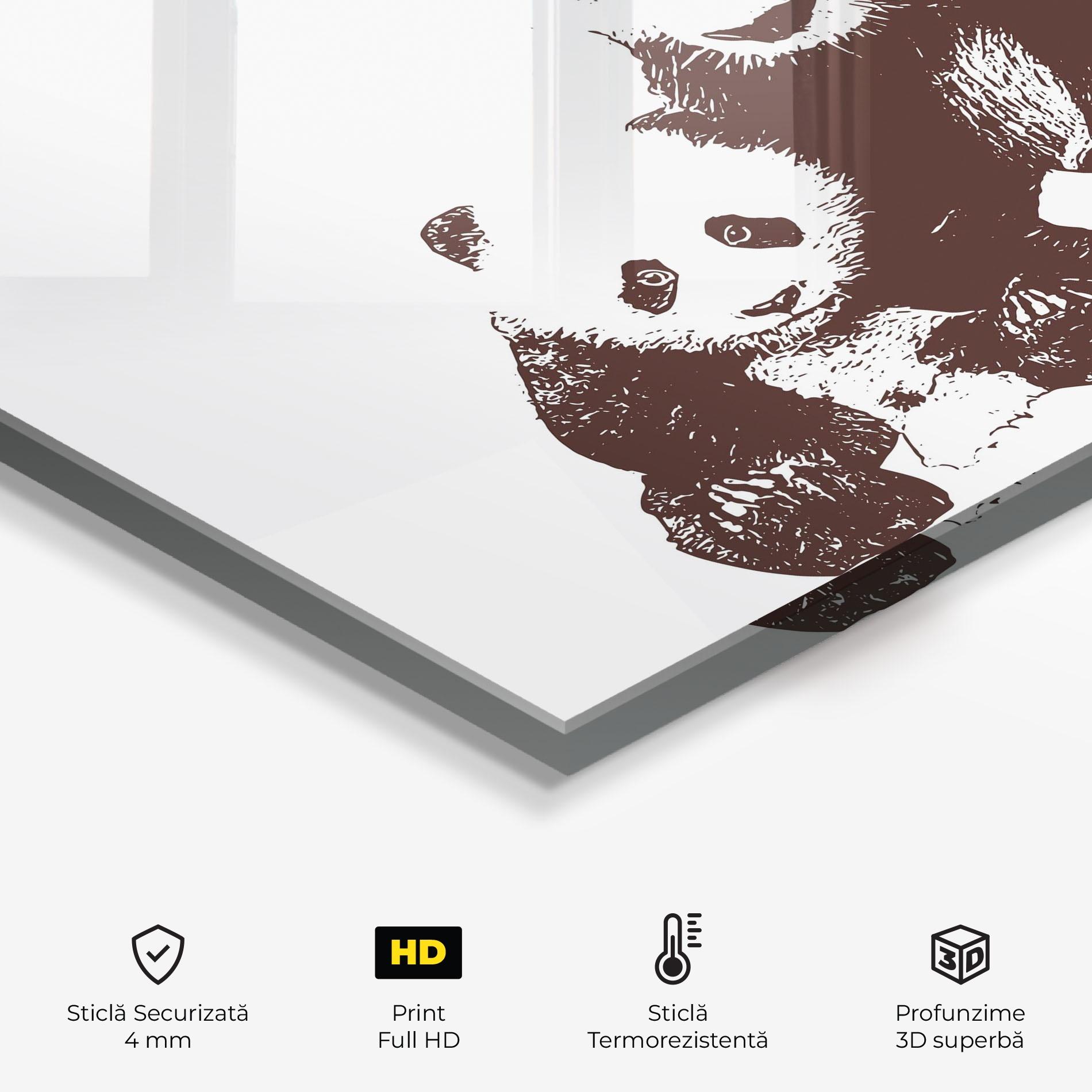 Panou Sticla Bucatarie Panda Art Family mockup 2