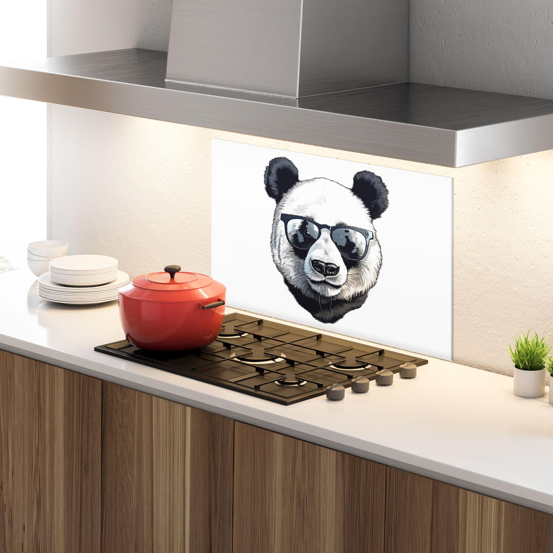 Panou Sticla Bucatarie Cute Glasses Panda mockup 4