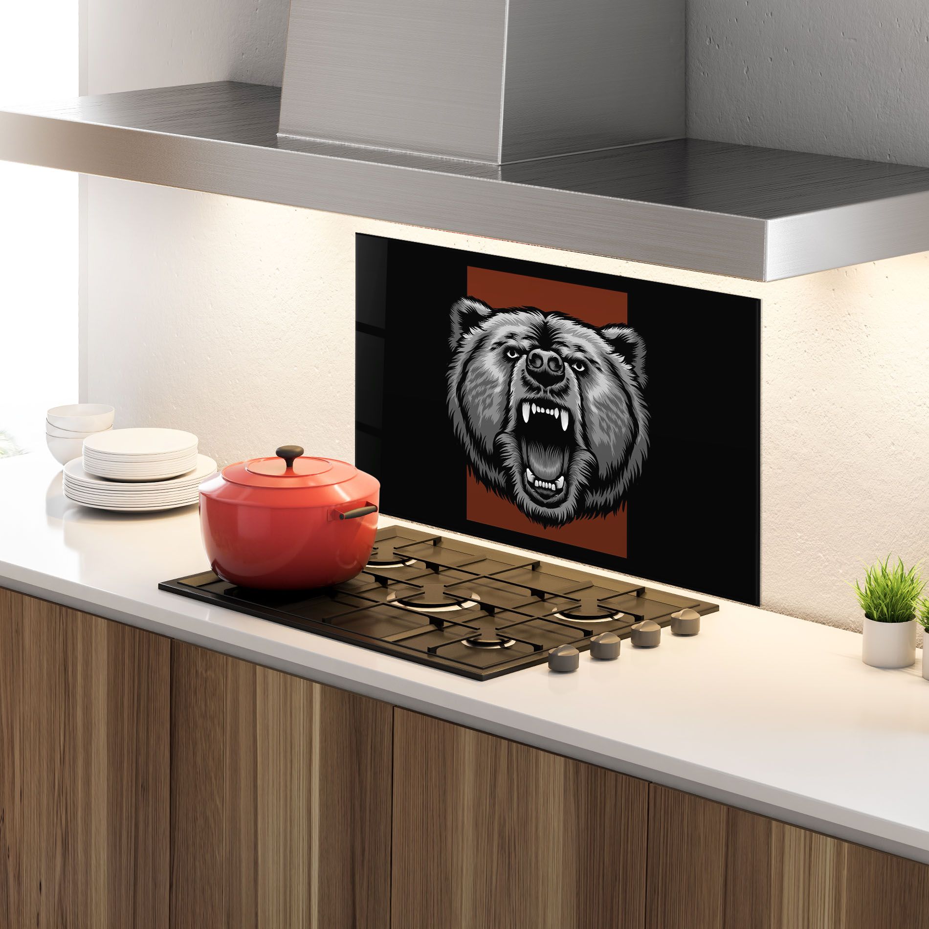 Grey Bear Head mockup 4