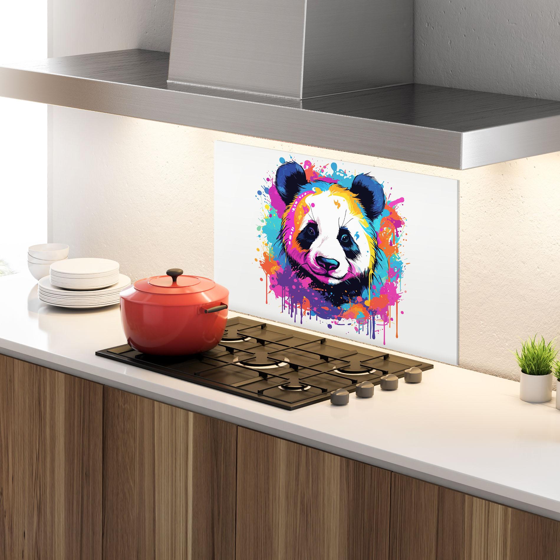 Panou Sticla Bucatarie Pretty Panda Art mockup 4