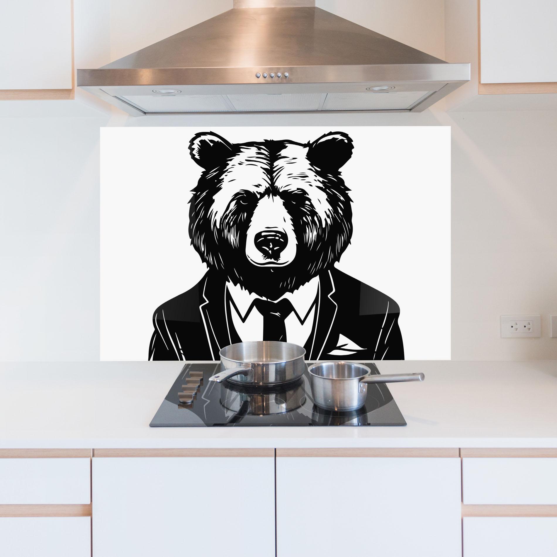 Panou Sticla Bucatarie Business Bear mockup 5