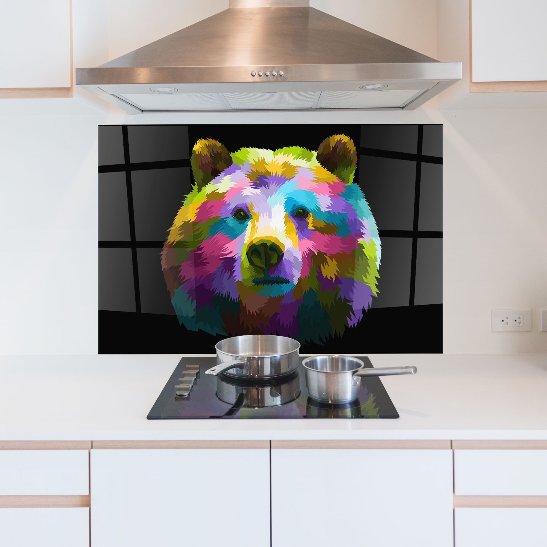 Colorful Bear Head mockup 5