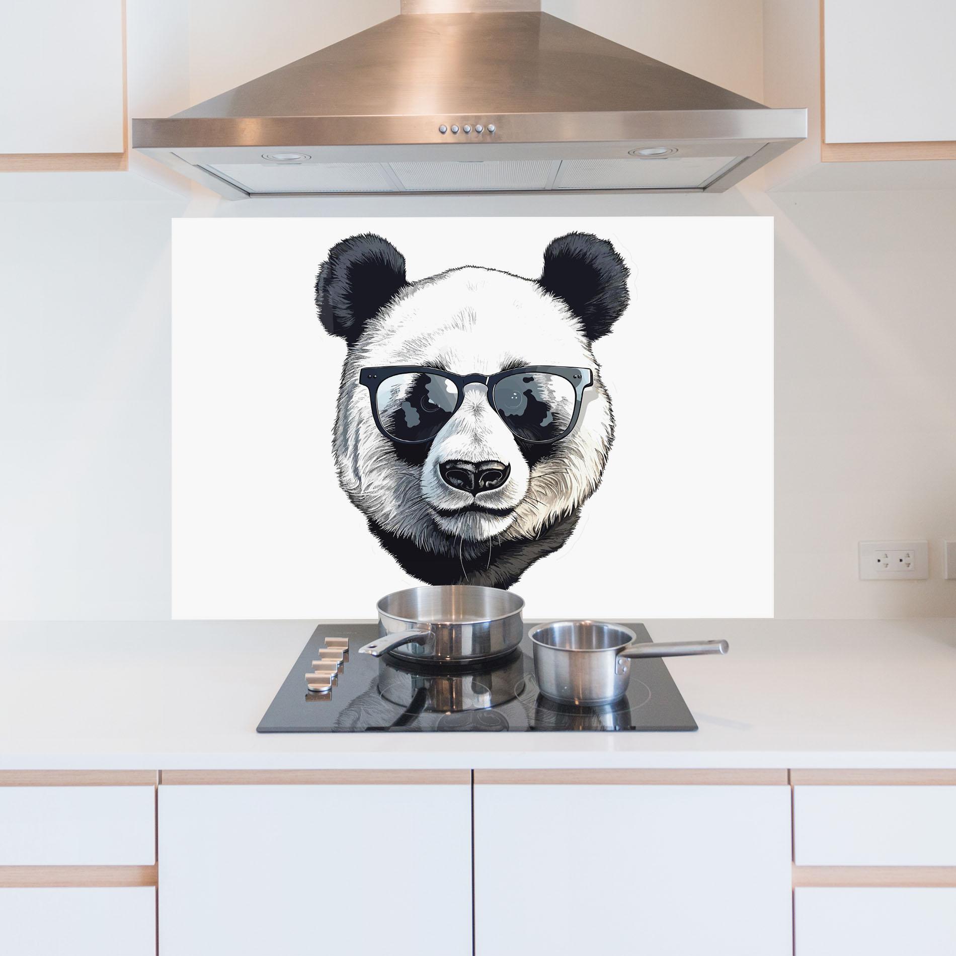 Panou Sticla Bucatarie Cute Glasses Panda mockup 5