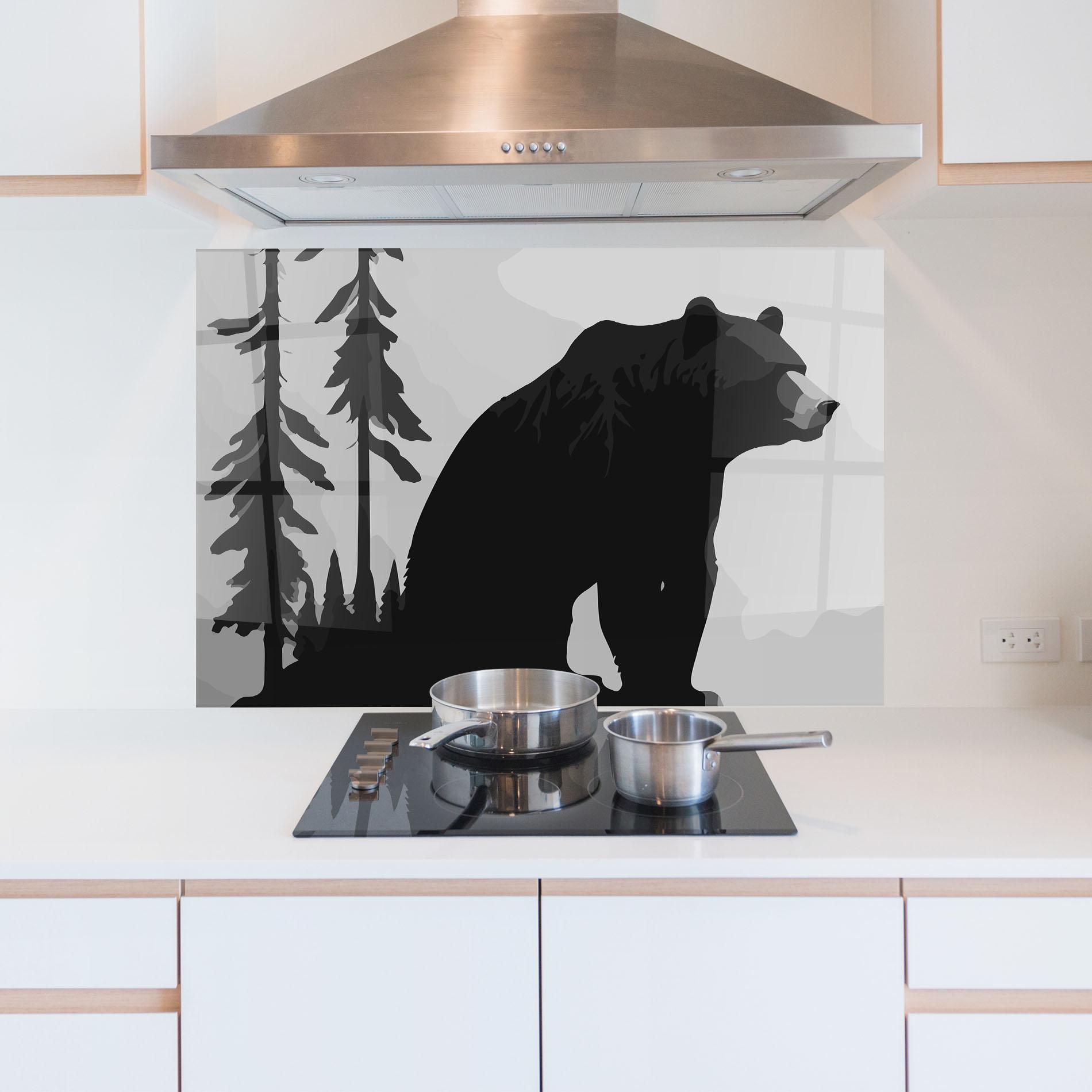 Panou Sticla Bucatarie Forest Bear mockup 5