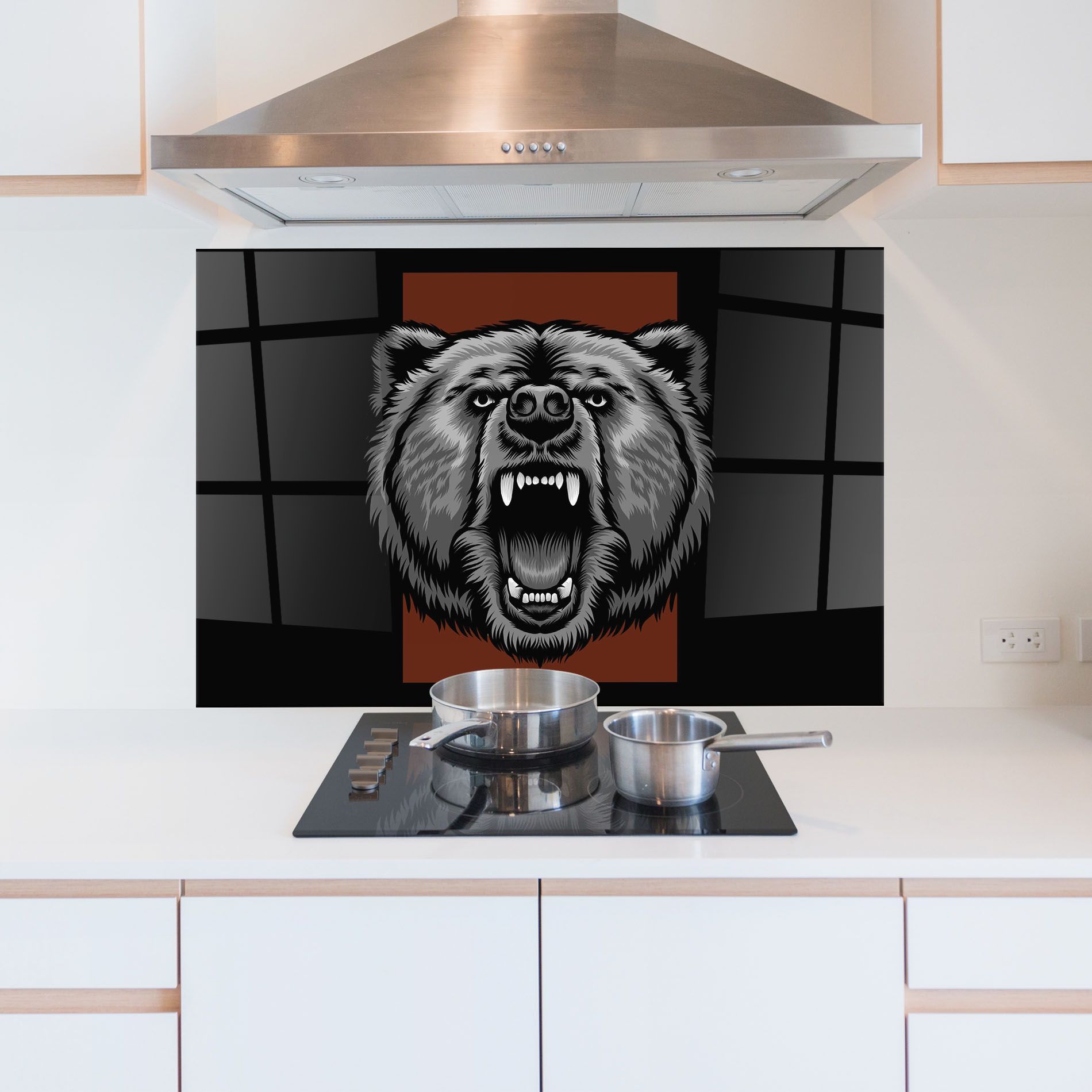 Grey Bear Head mockup 5
