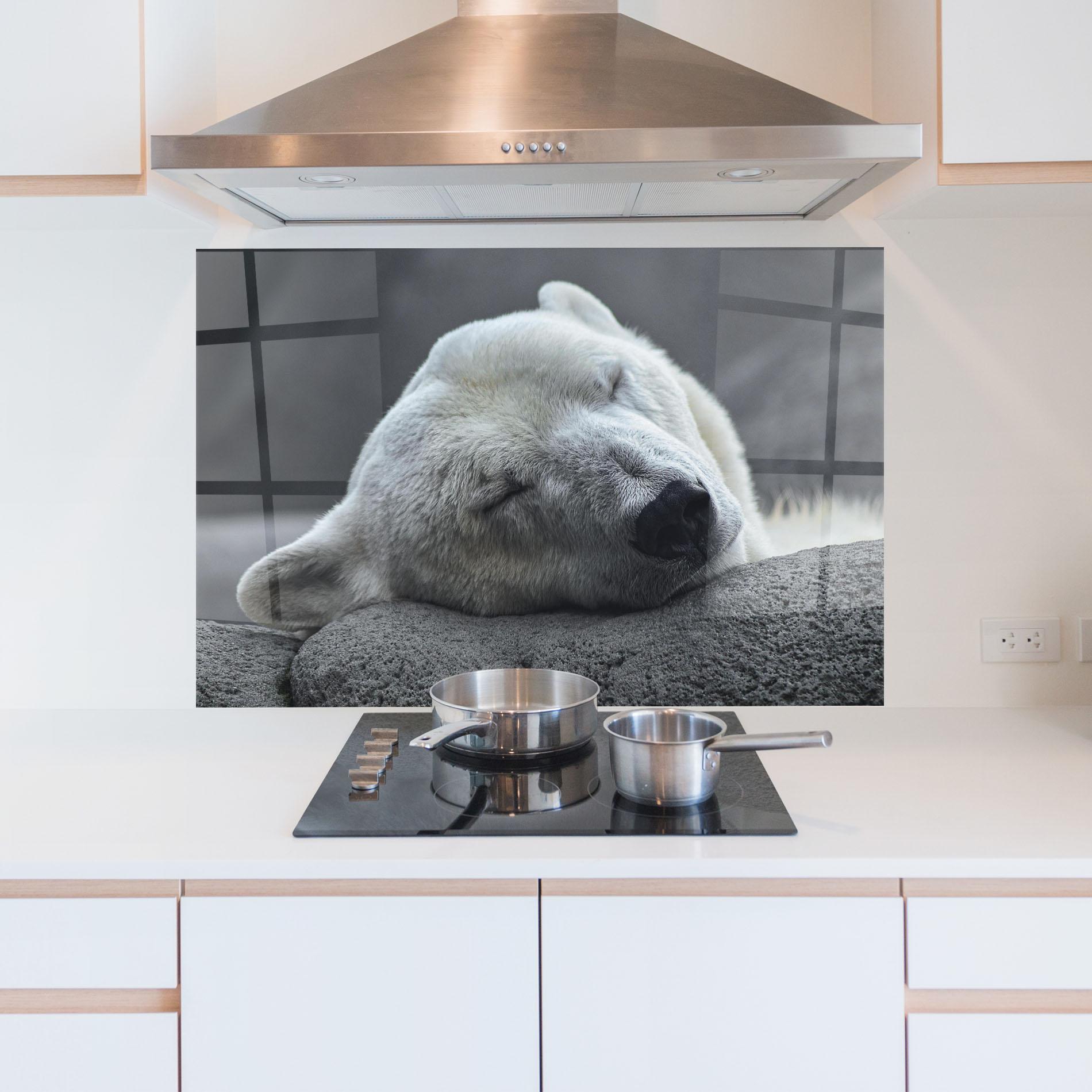 Panou Sticla Bucatarie Icebear Sleeping mockup 5