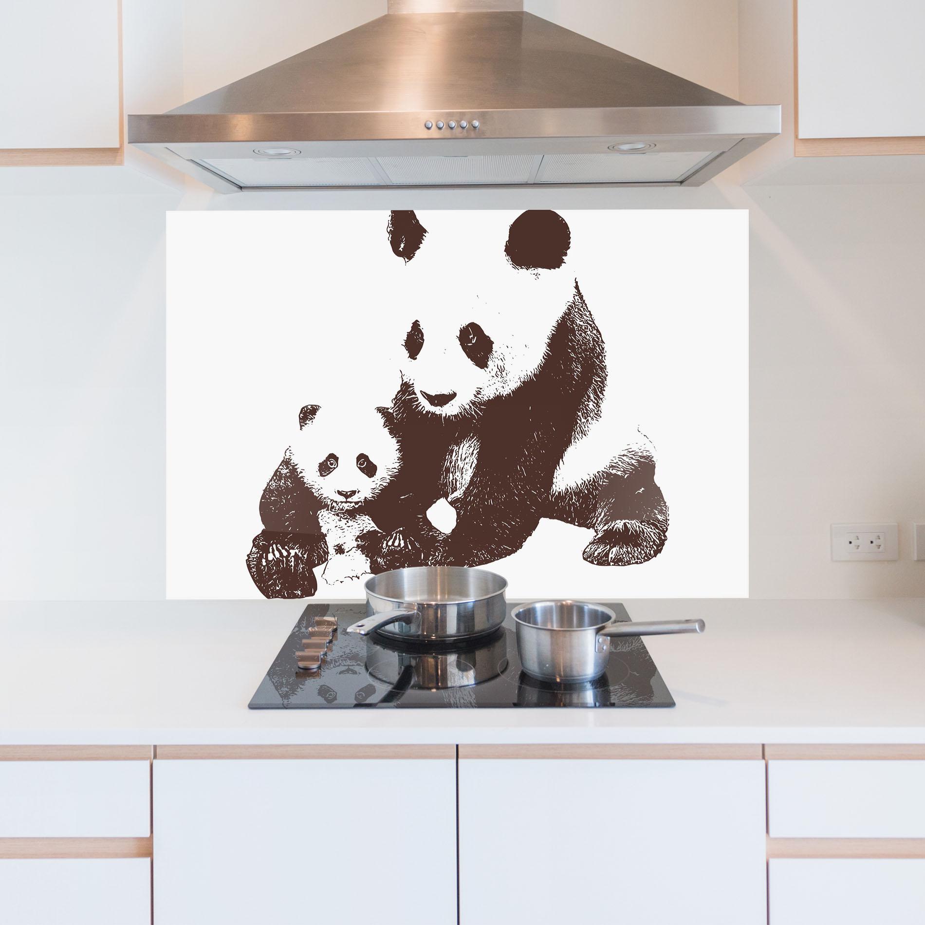 Panou Sticla Bucatarie Panda Art Family mockup 5