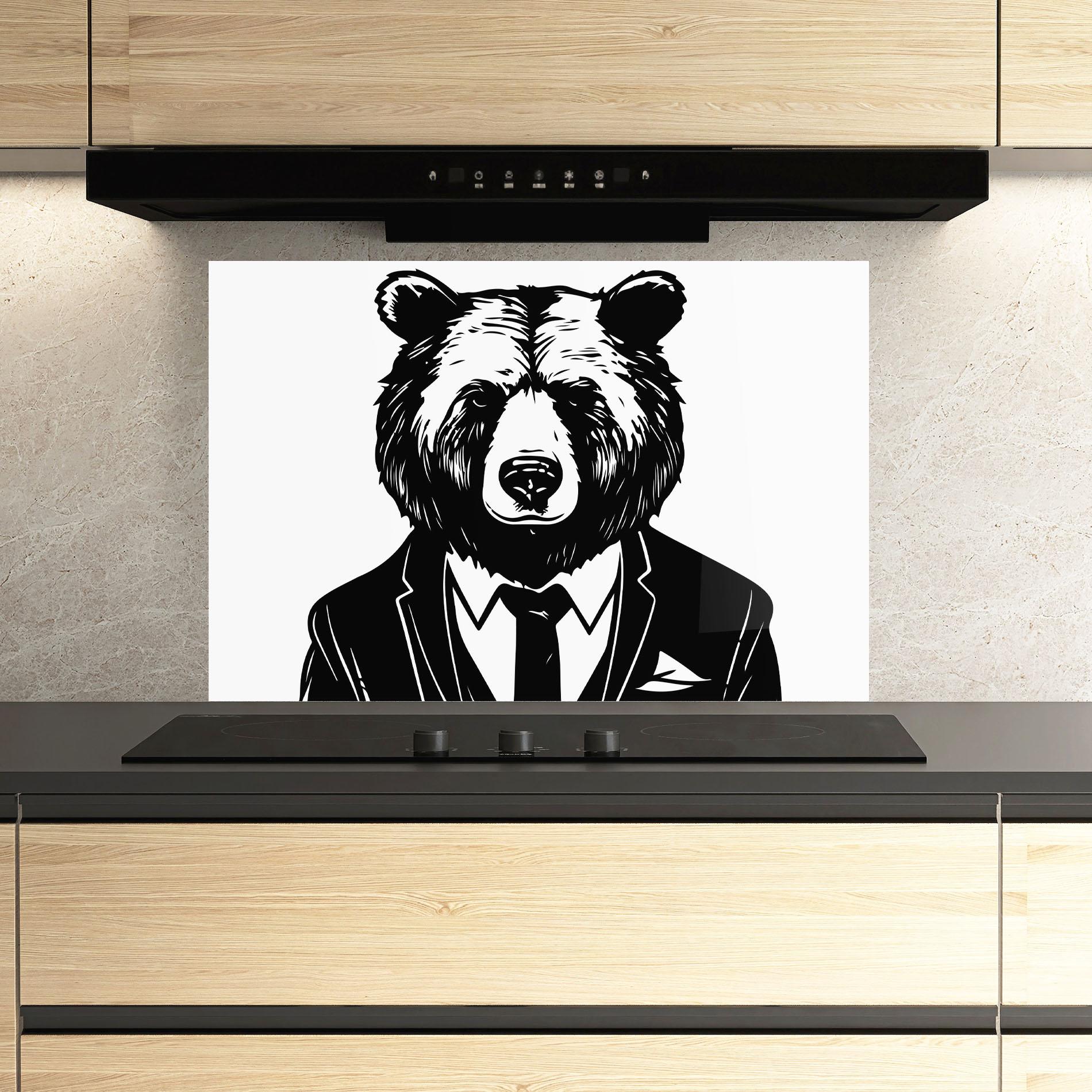 Panou Sticla Bucatarie Business Bear mockup 3