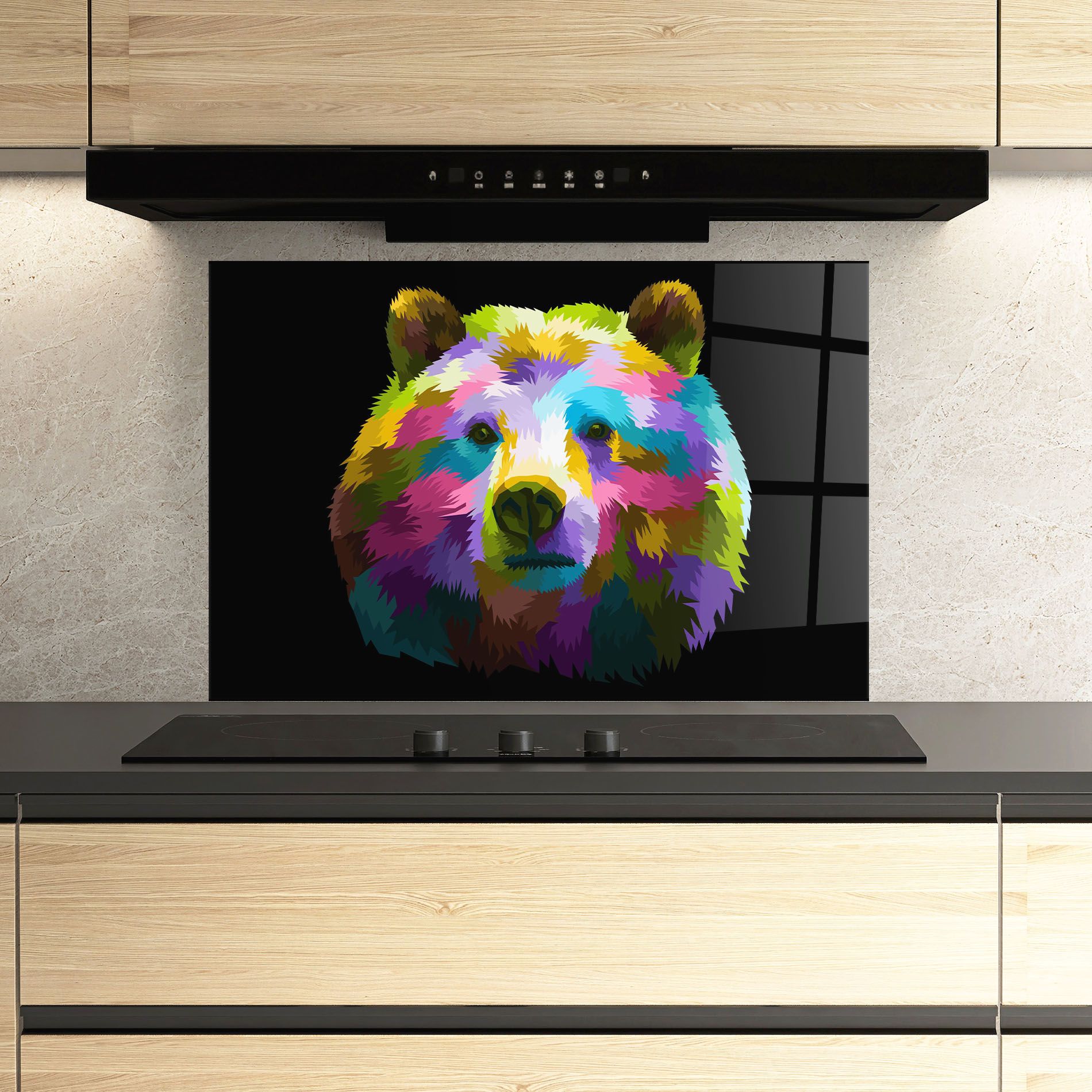 Colorful Bear Head mockup 3