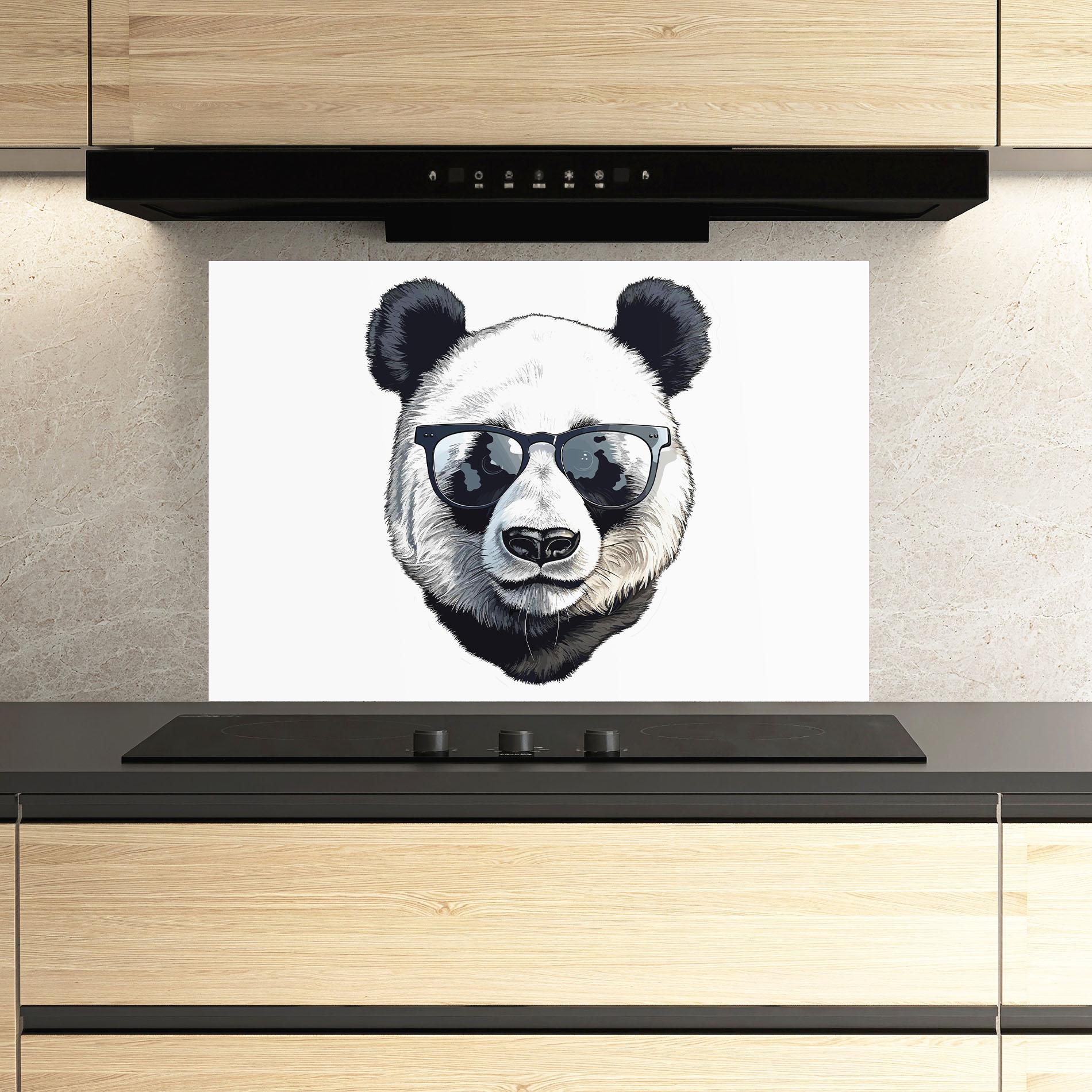 Panou Sticla Bucatarie Cute Glasses Panda mockup 3