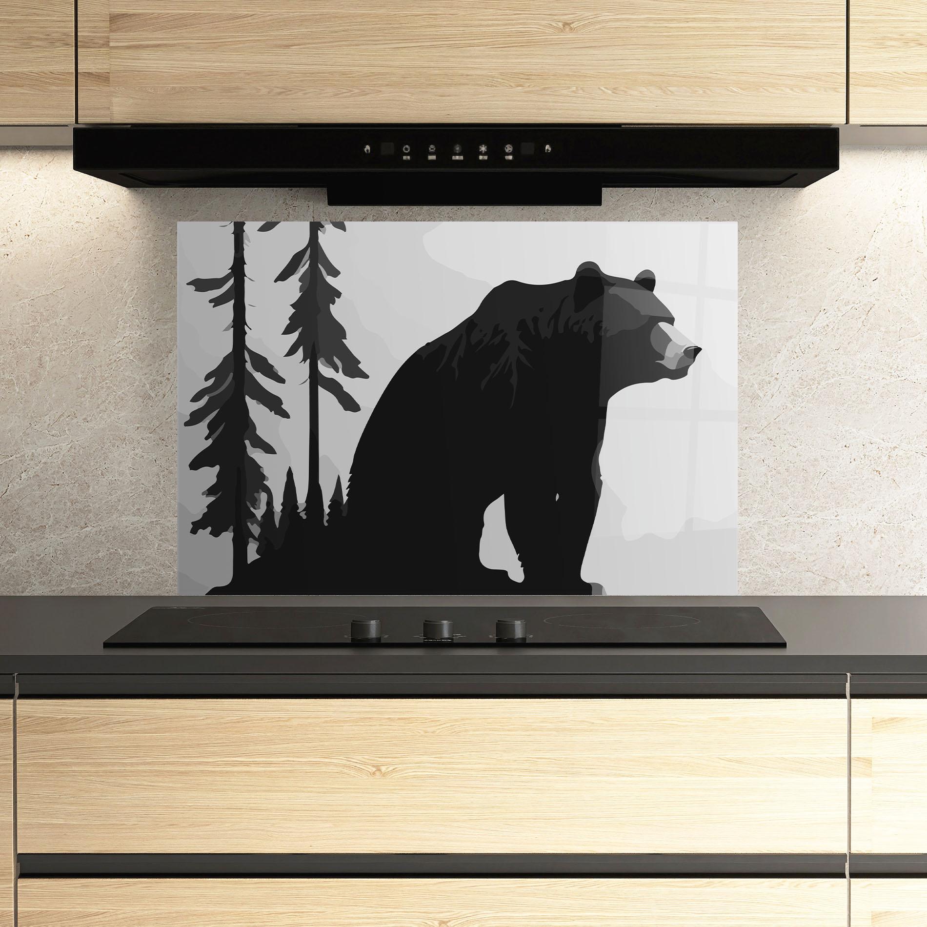 Panou Sticla Bucatarie Forest Bear mockup 3