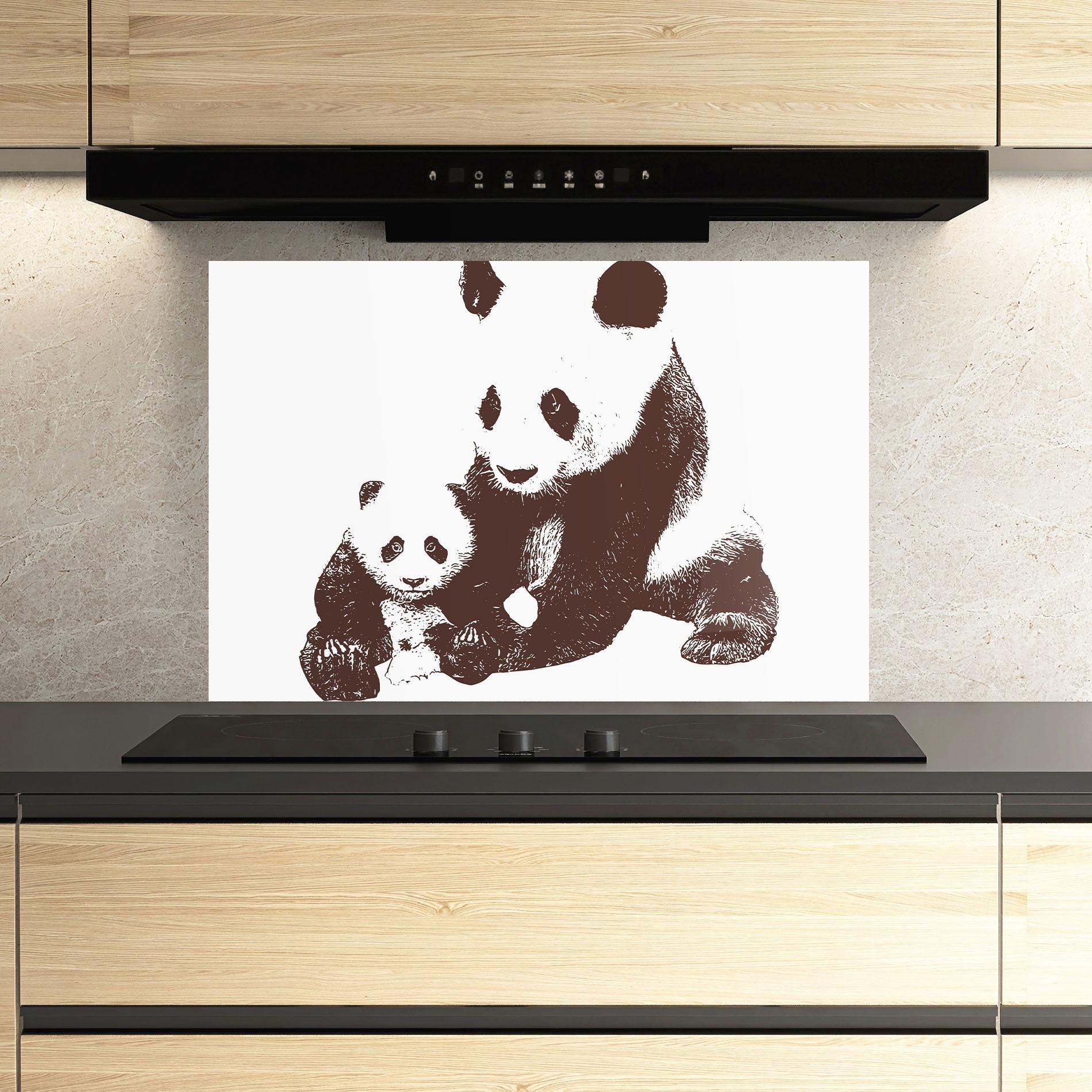 Panou Sticla Bucatarie Panda Art Family mockup 3