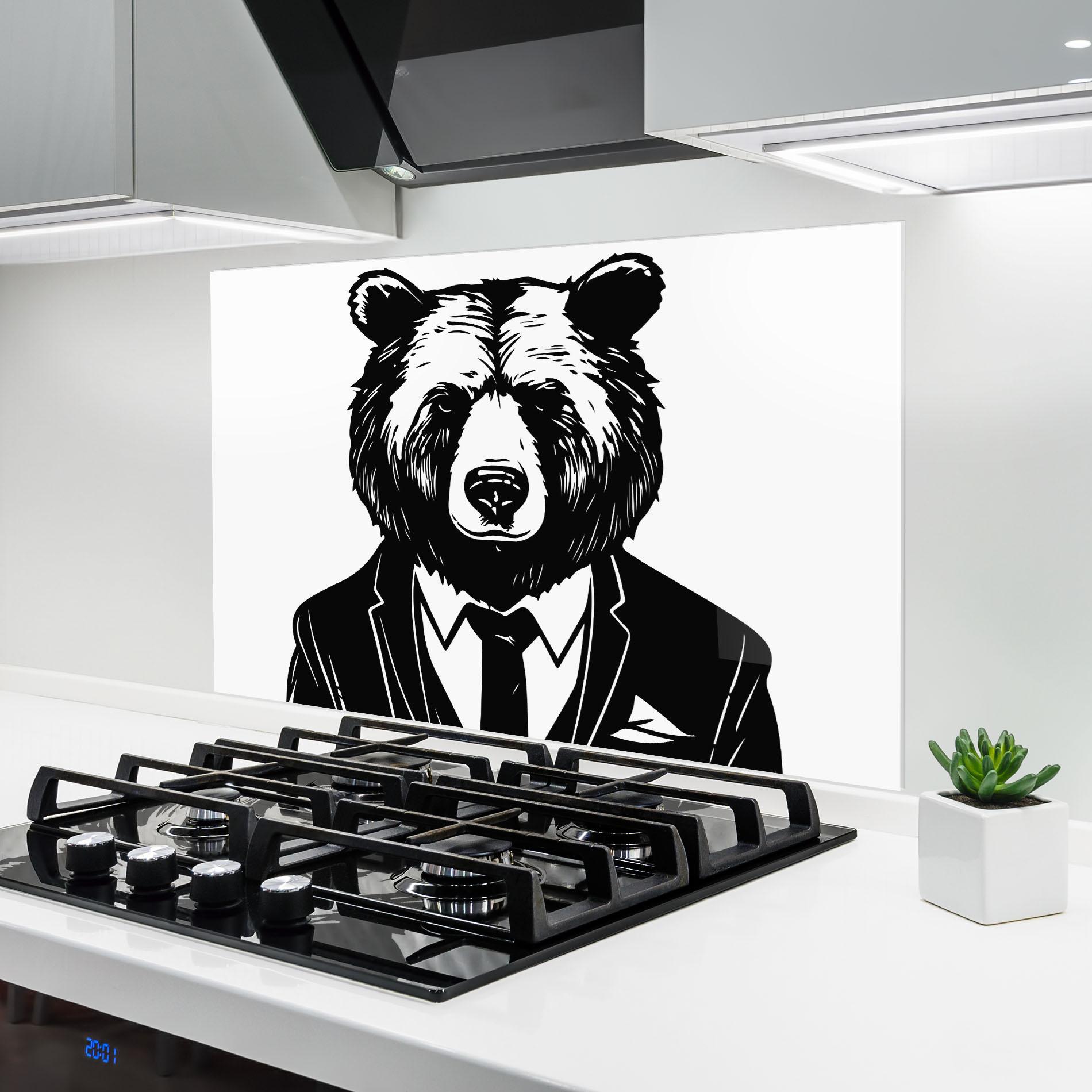 Panou Sticla Bucatarie Business Bear mockup 6