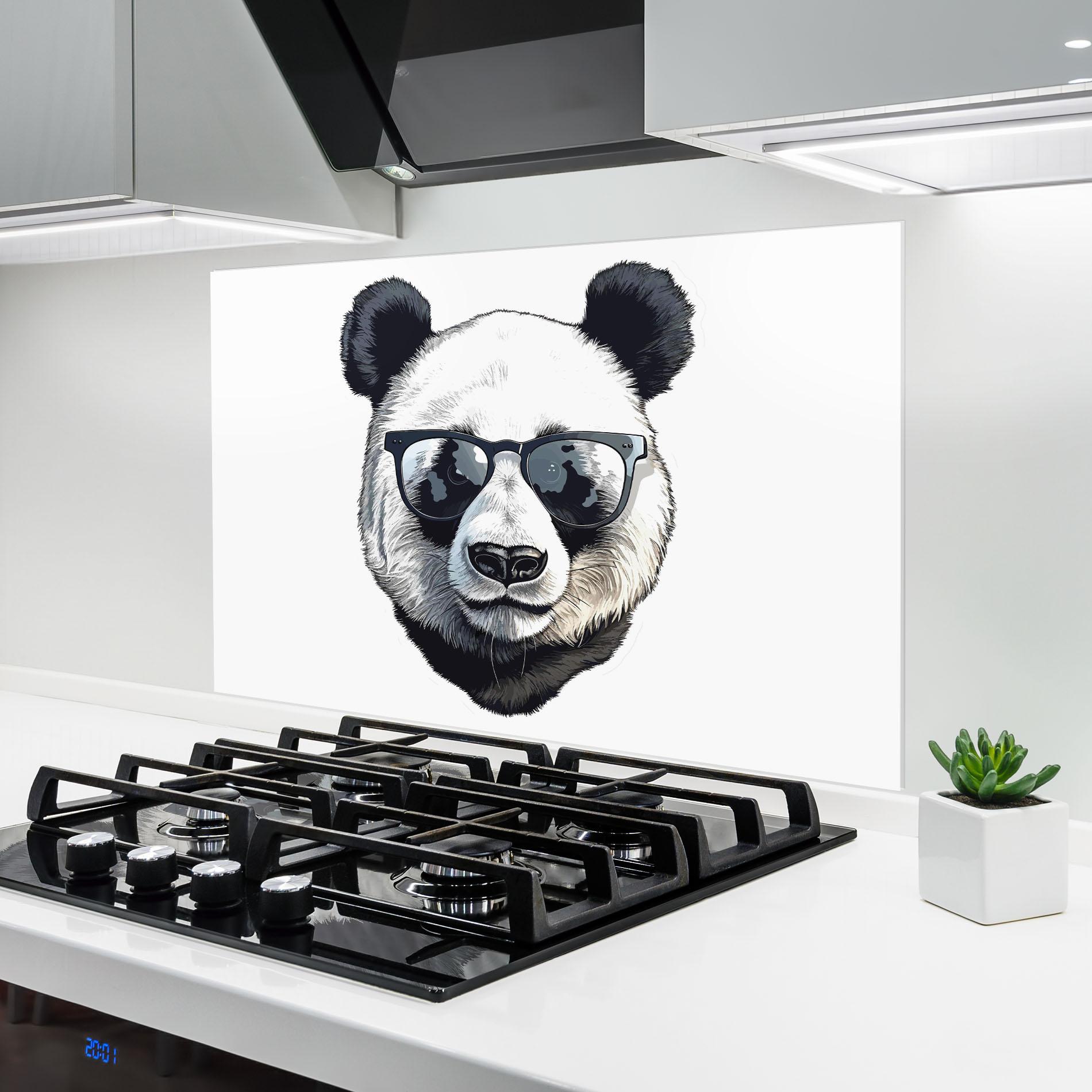 Panou Sticla Bucatarie Cute Glasses Panda mockup 6