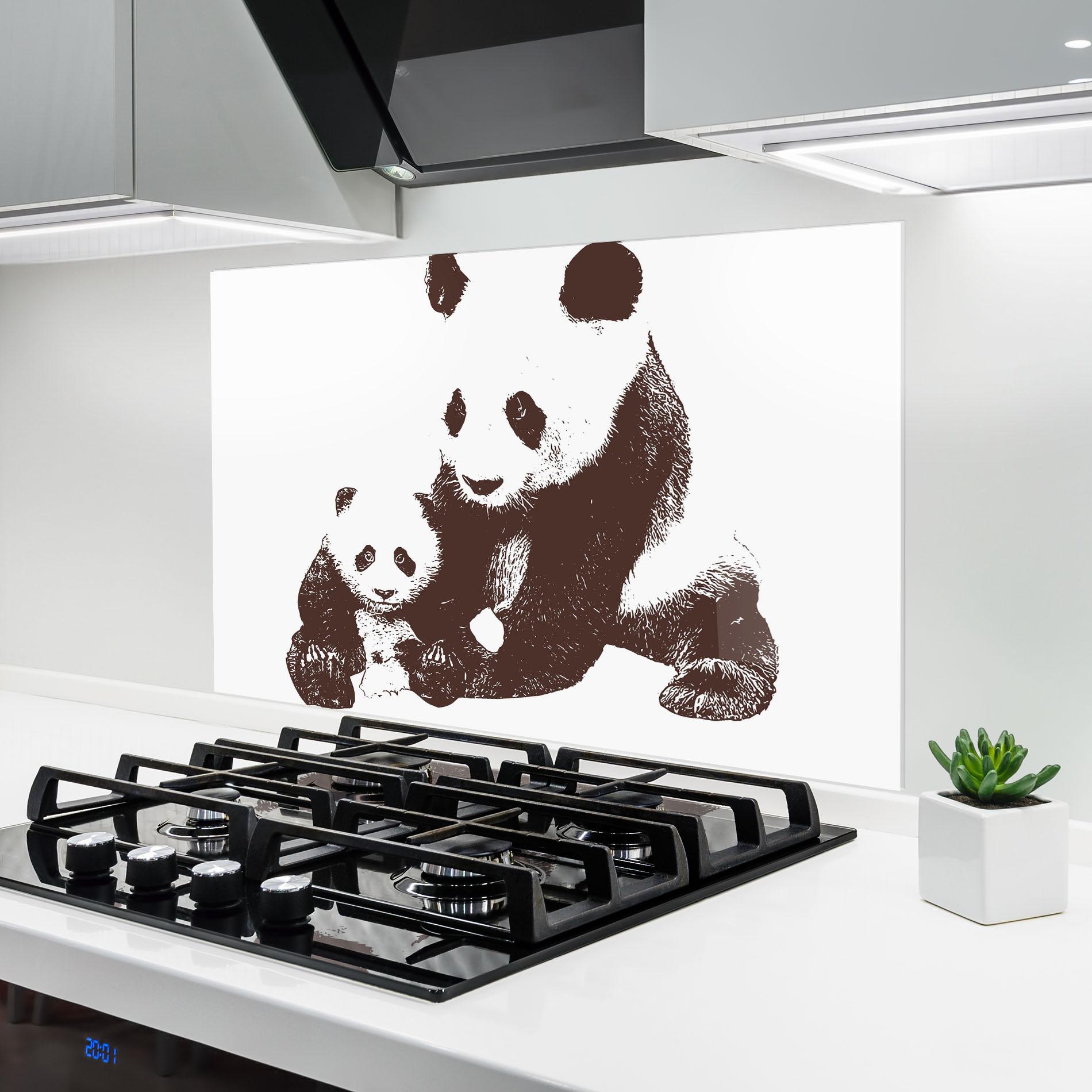 Panou Sticla Bucatarie Panda Art Family mockup 6