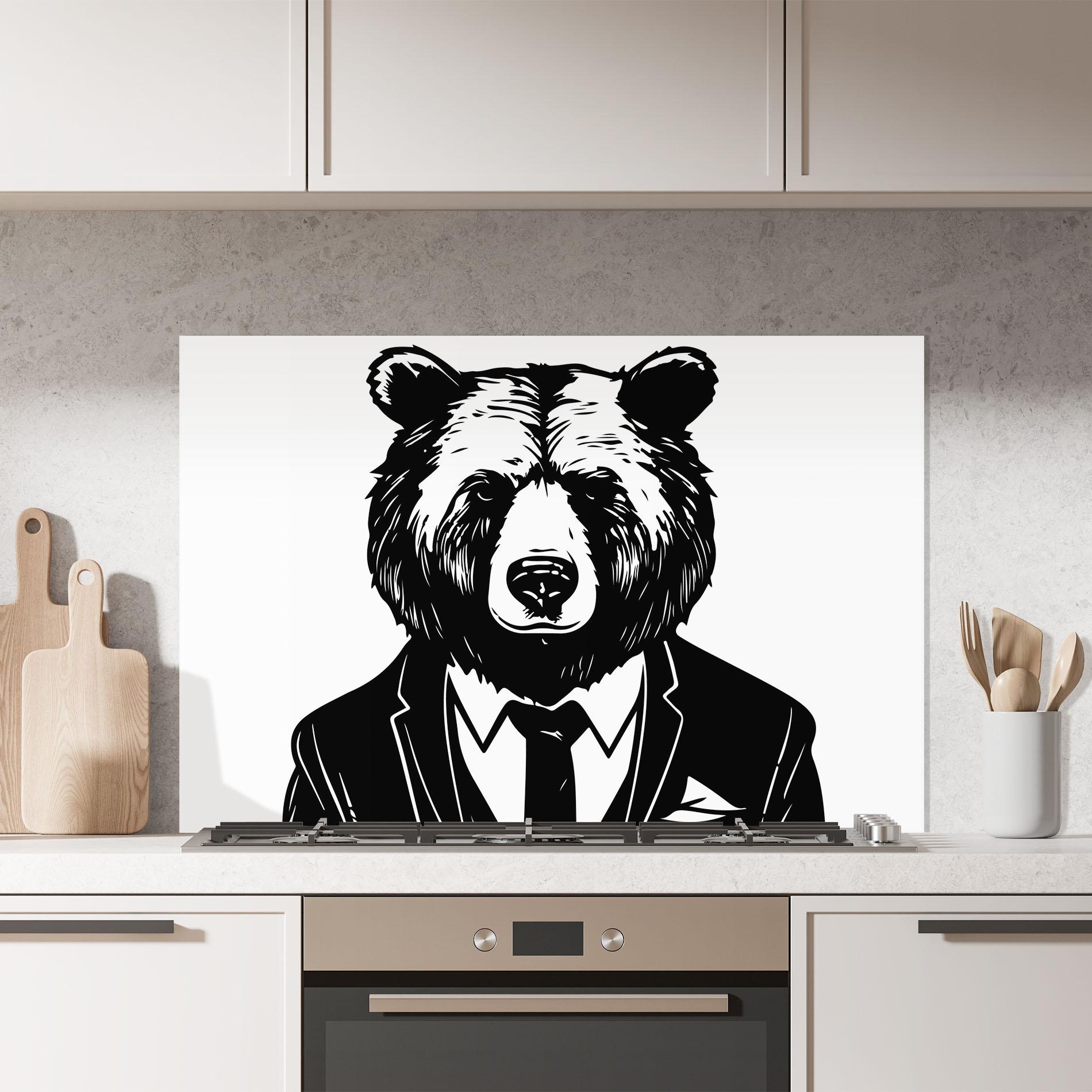 Panou Sticla Bucatarie Business Bear mockup 7