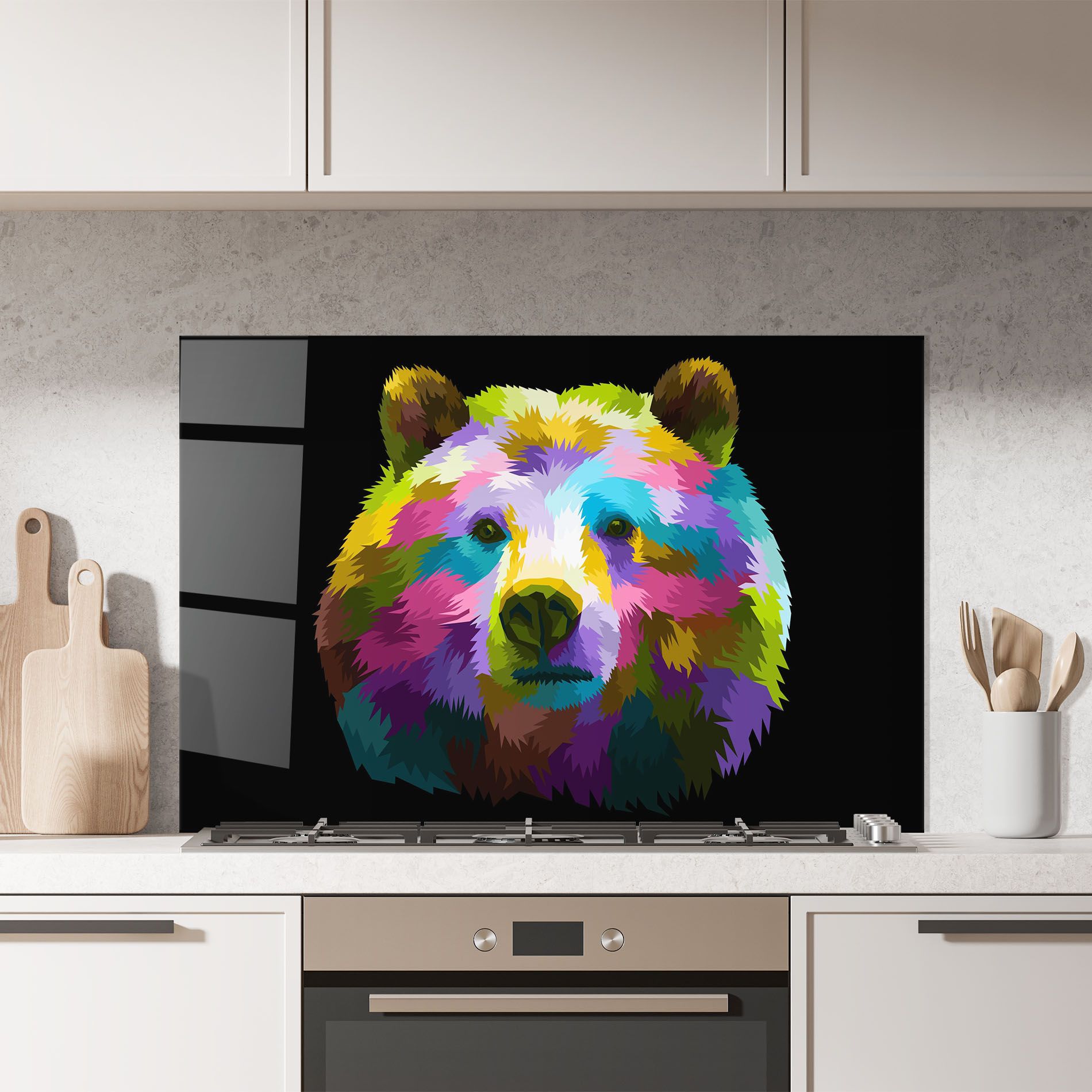Colorful Bear Head mockup 7