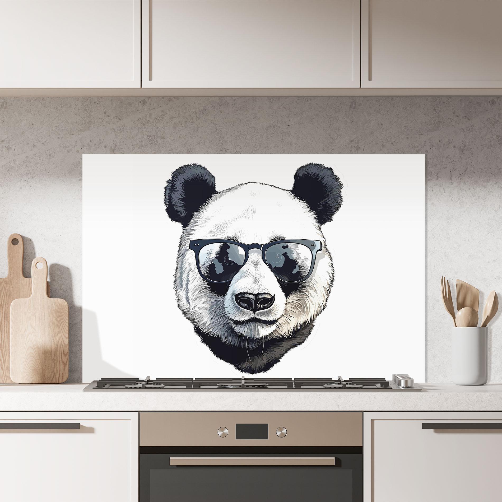 Panou Sticla Bucatarie Cute Glasses Panda mockup 7