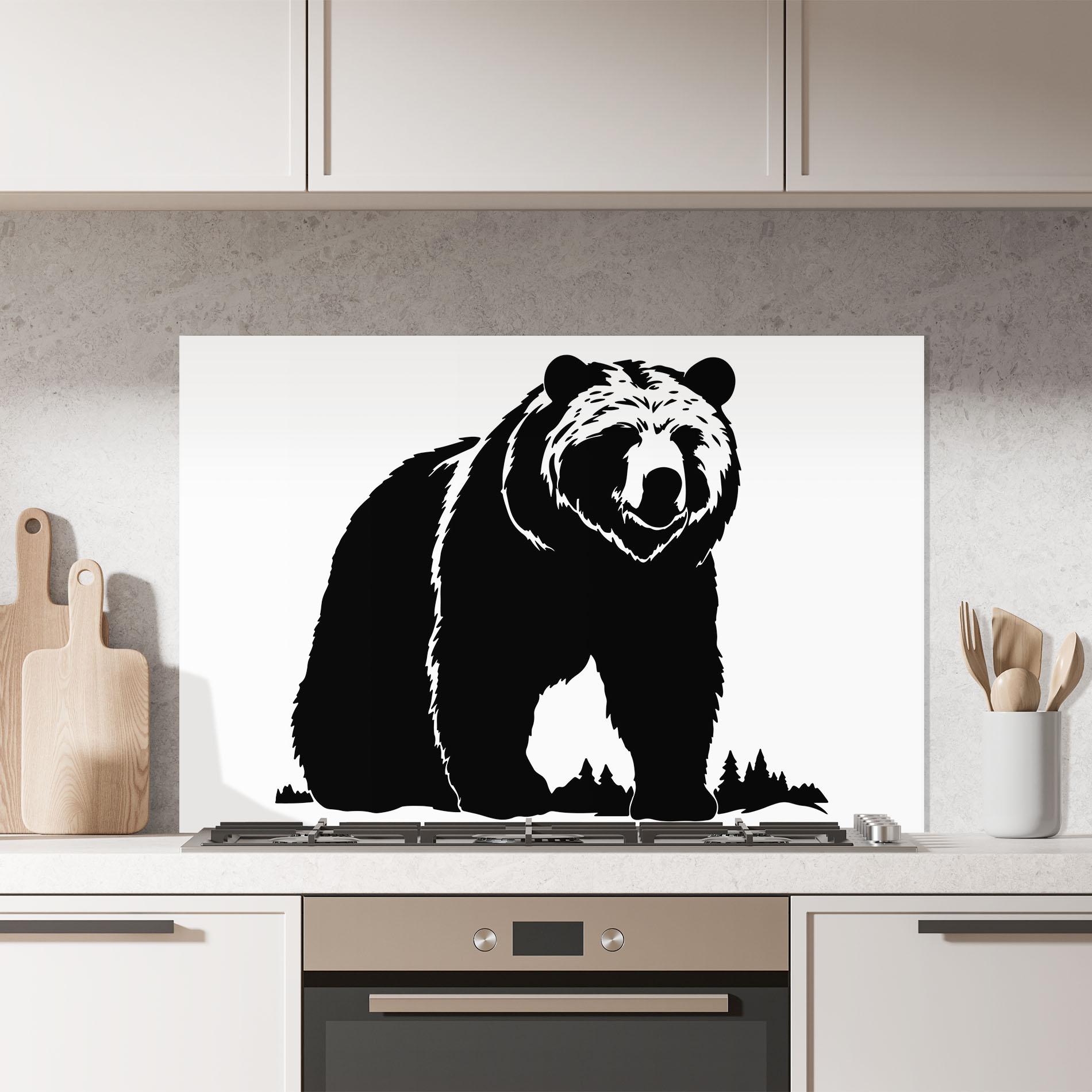 Panou Sticla Bucatarie Forest Bear Shape mockup 7