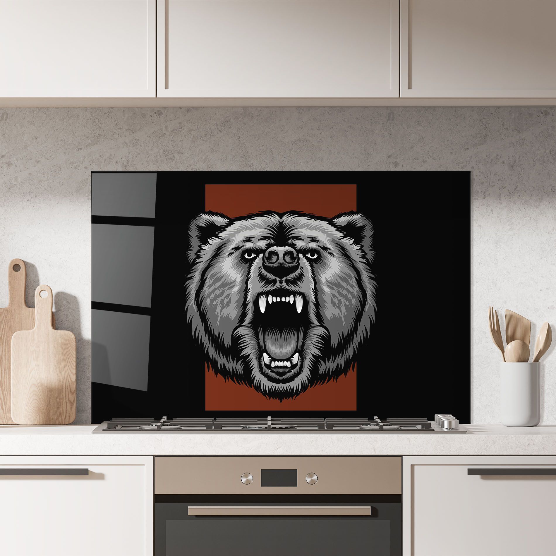 Grey Bear Head mockup 7