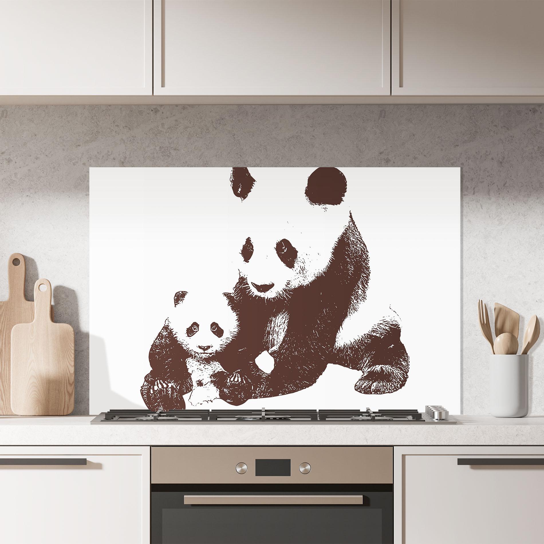 Panou Sticla Bucatarie Panda Art Family mockup 7