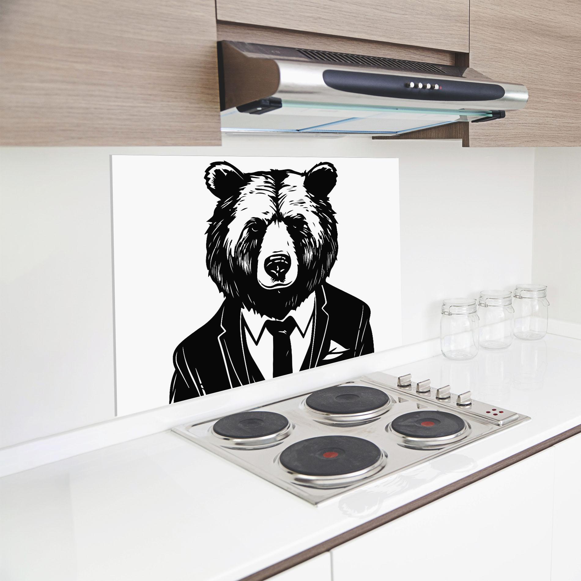 Panou Sticla Bucatarie Business Bear mockup 8