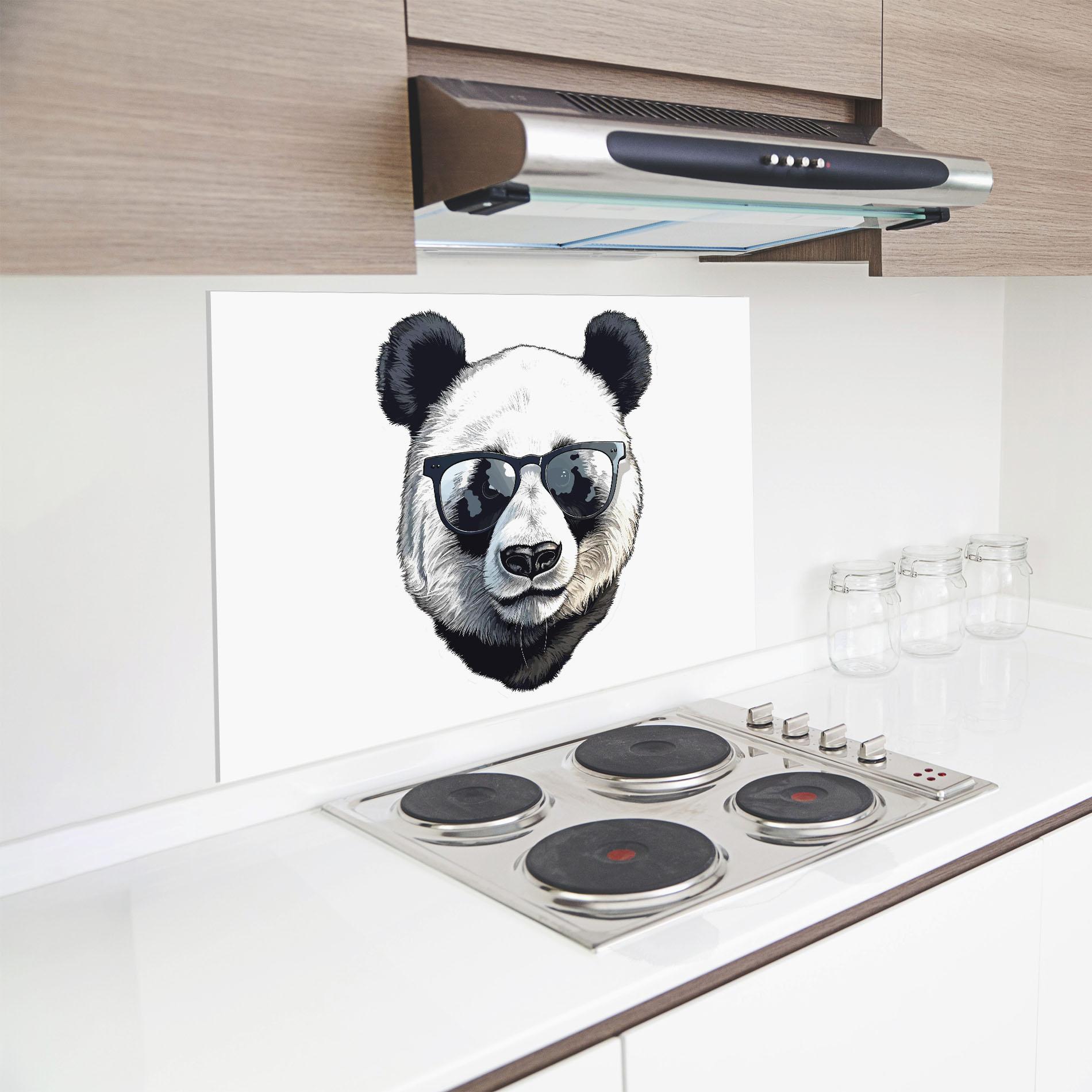 Panou Sticla Bucatarie Cute Glasses Panda mockup 8