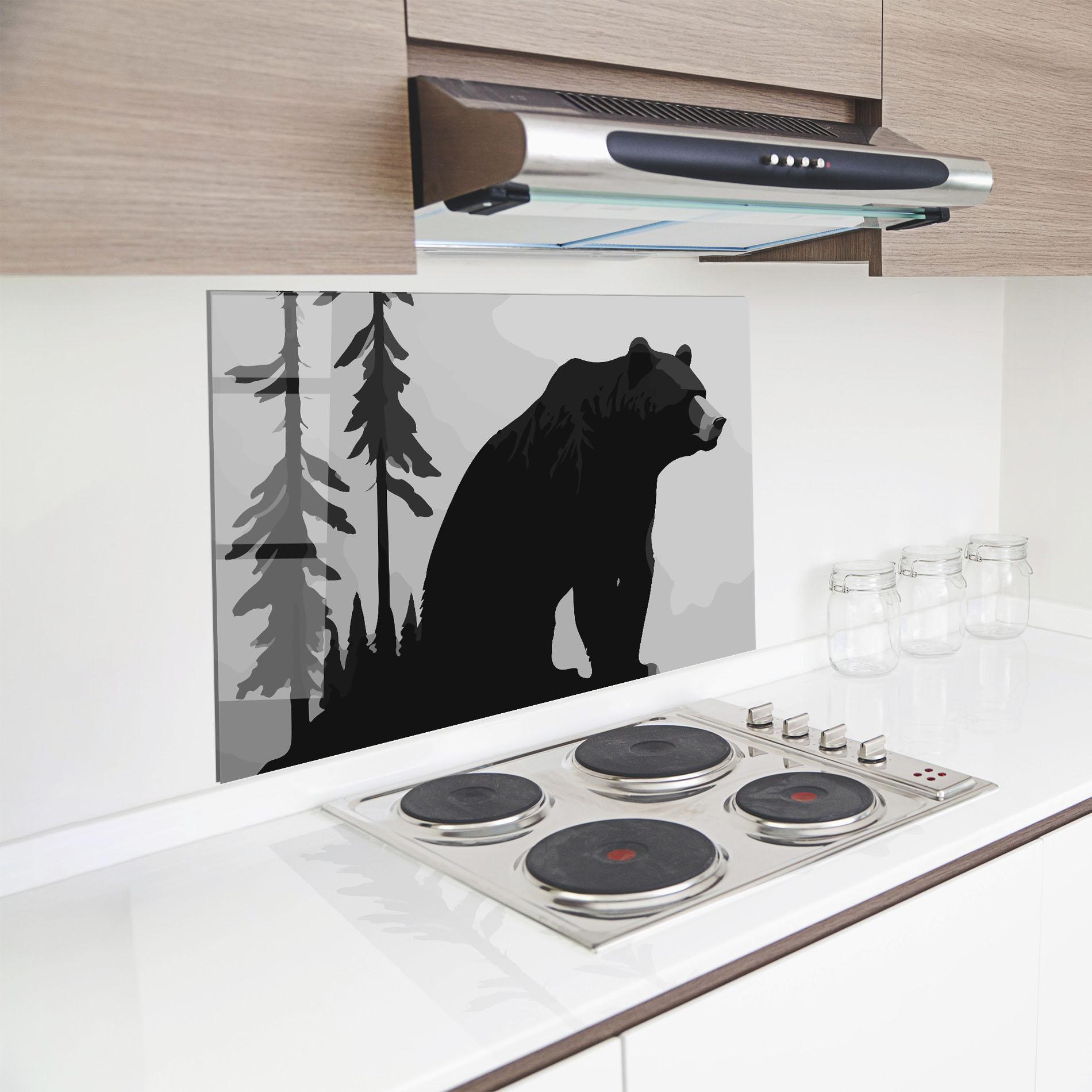 Panou Sticla Bucatarie Forest Bear mockup 8