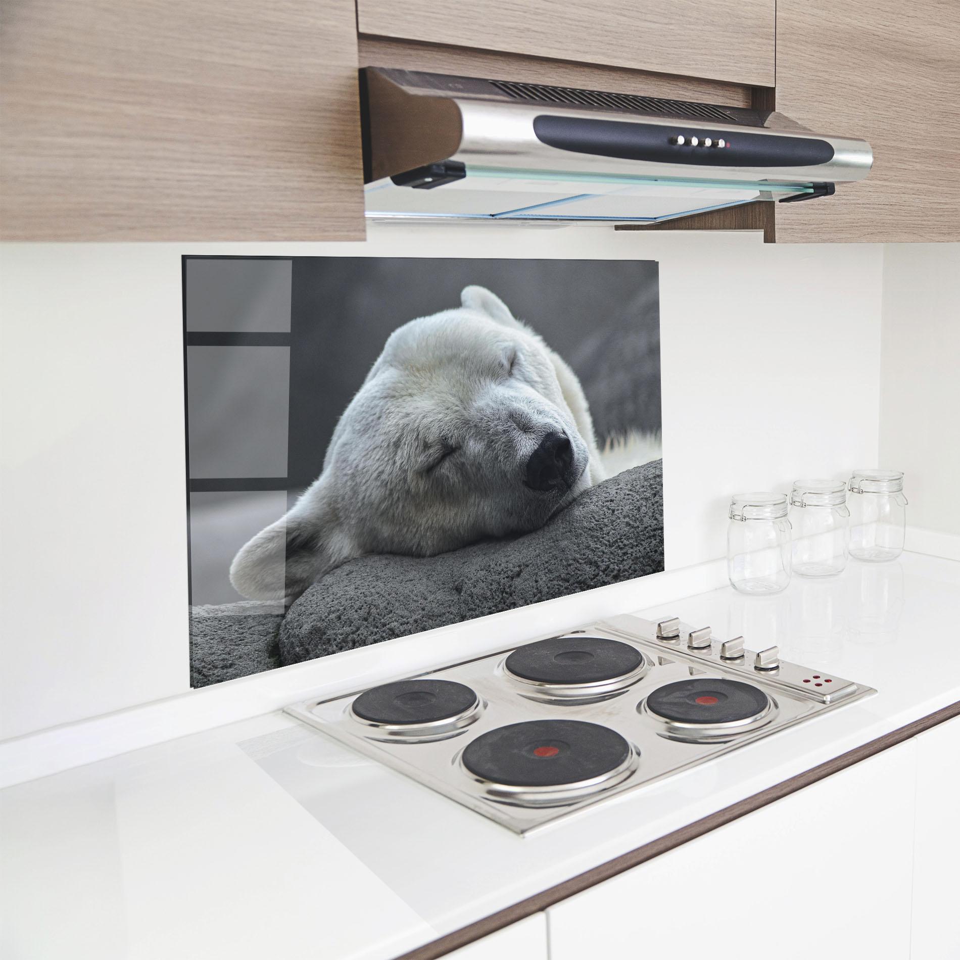 Panou Sticla Bucatarie Icebear Sleeping mockup 8