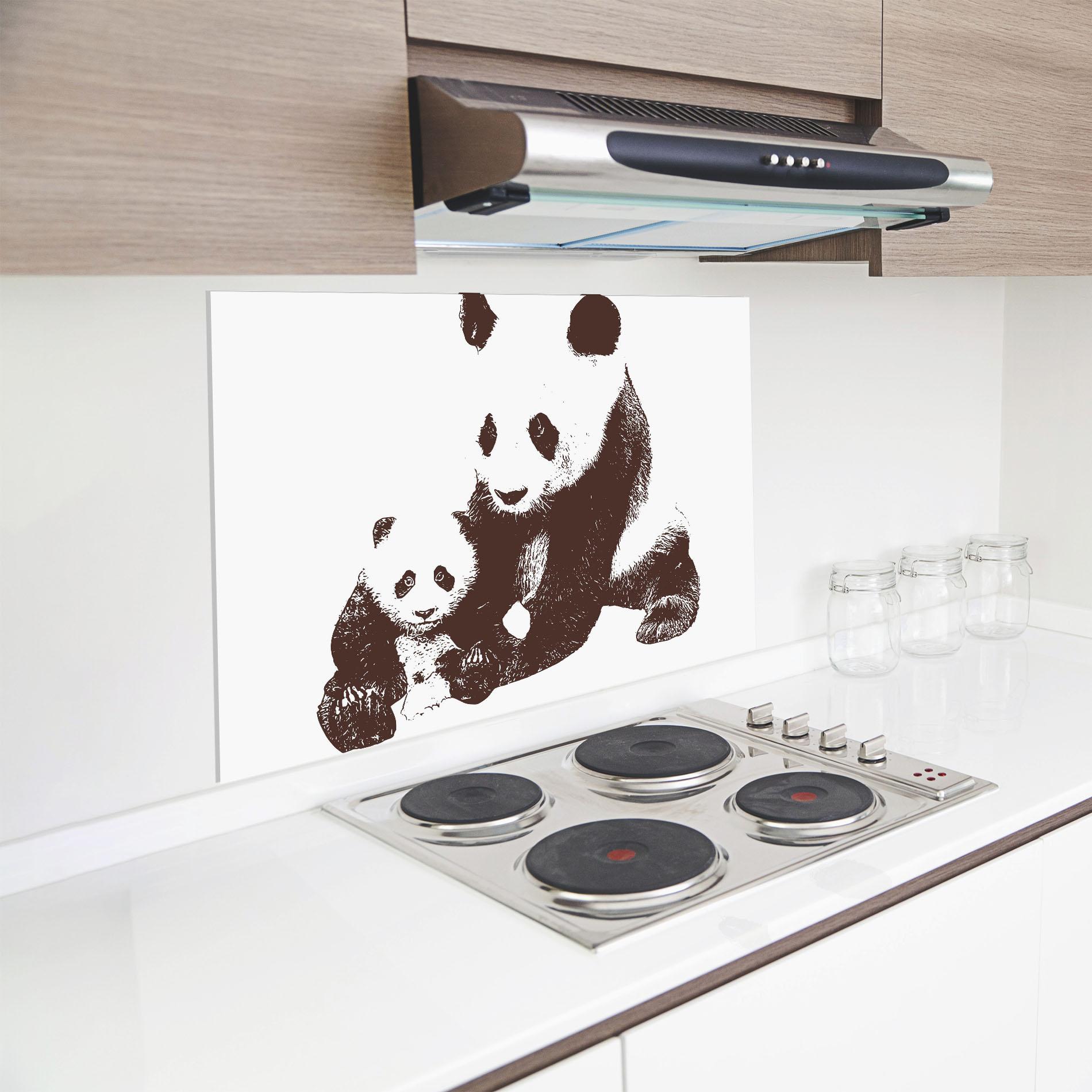 Panou Sticla Bucatarie Panda Art Family mockup 8