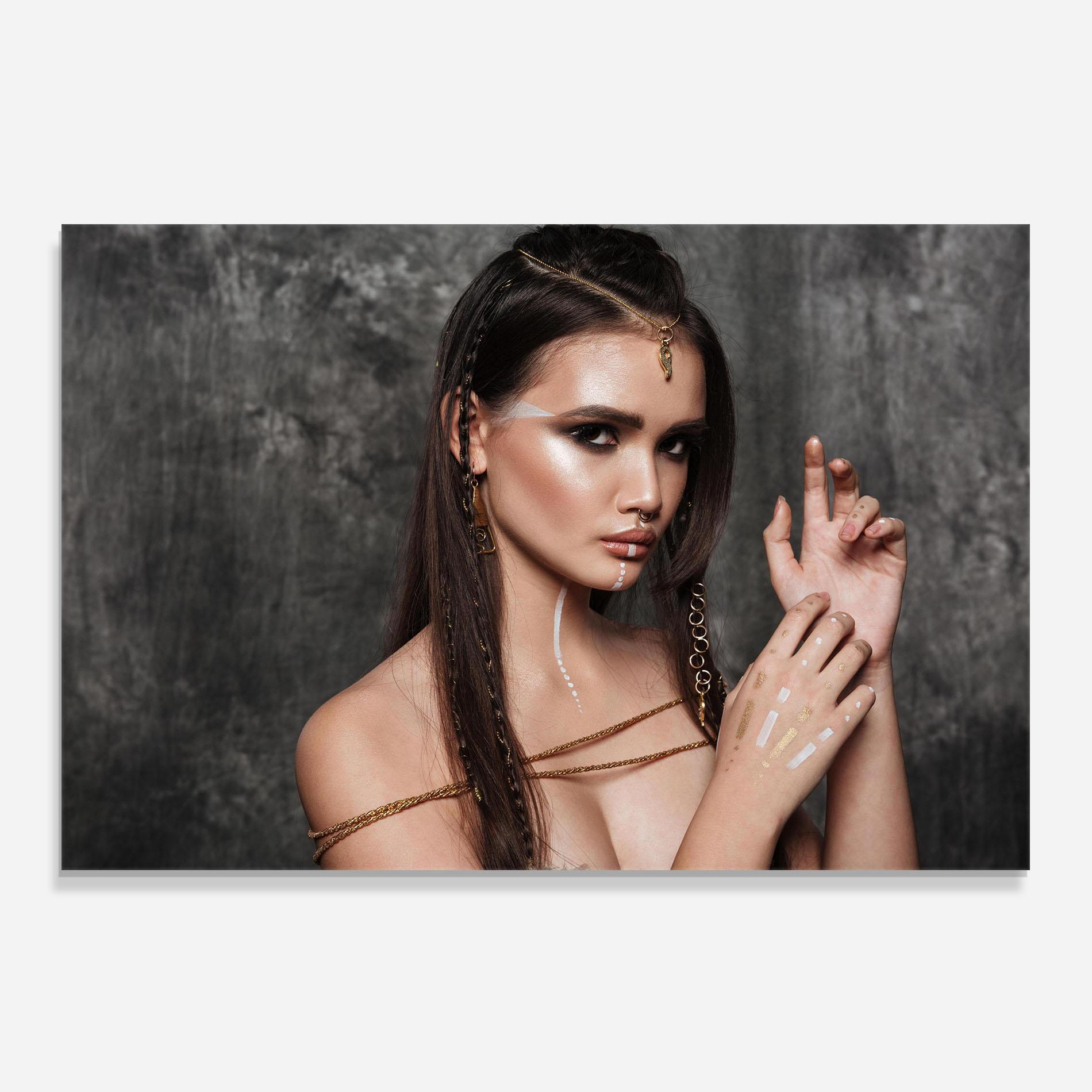 Panou Sticla Bucatarie Gold Hair Accessory mockup 0